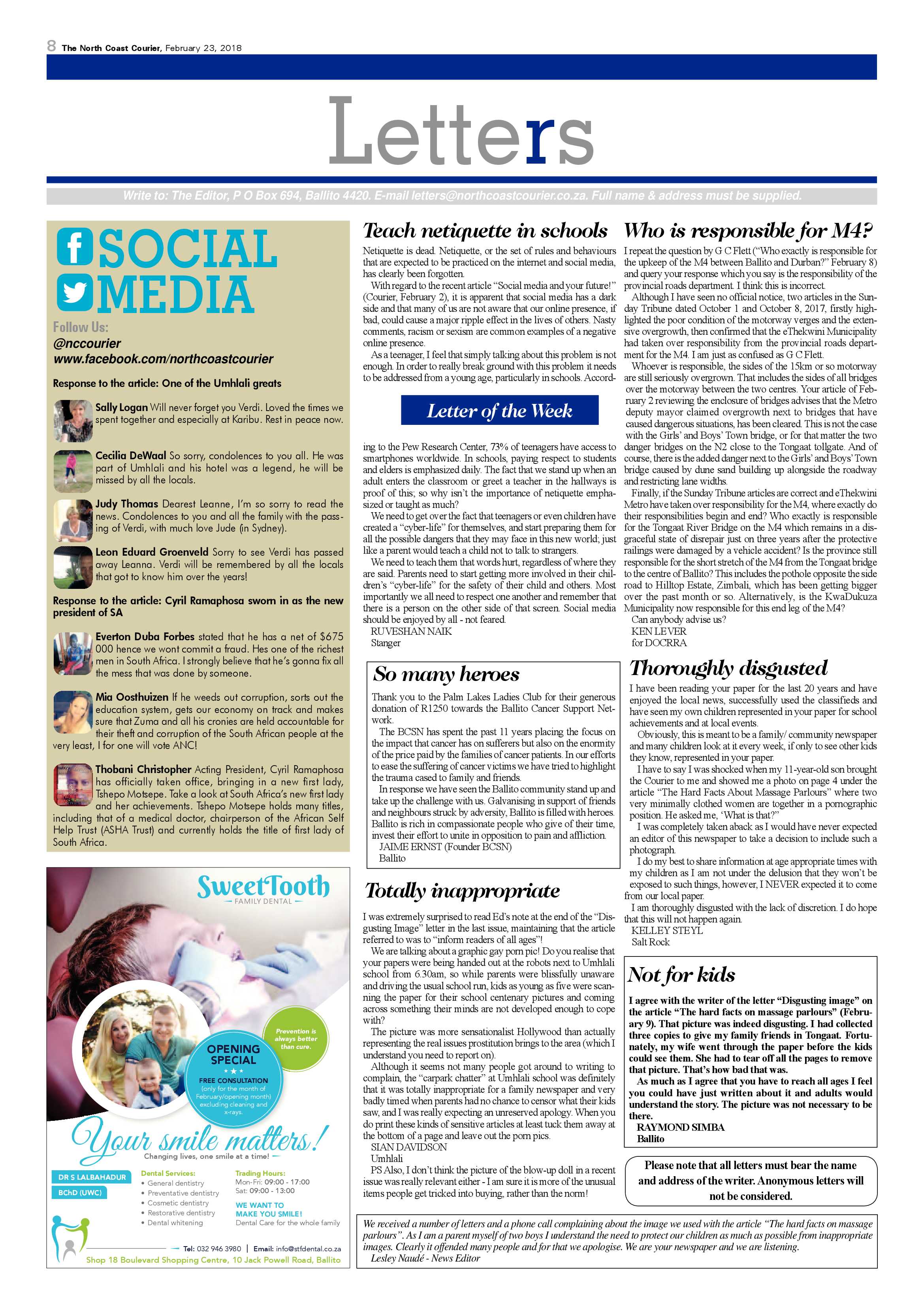 The North Coast Courier – 23 February 2018 page 8