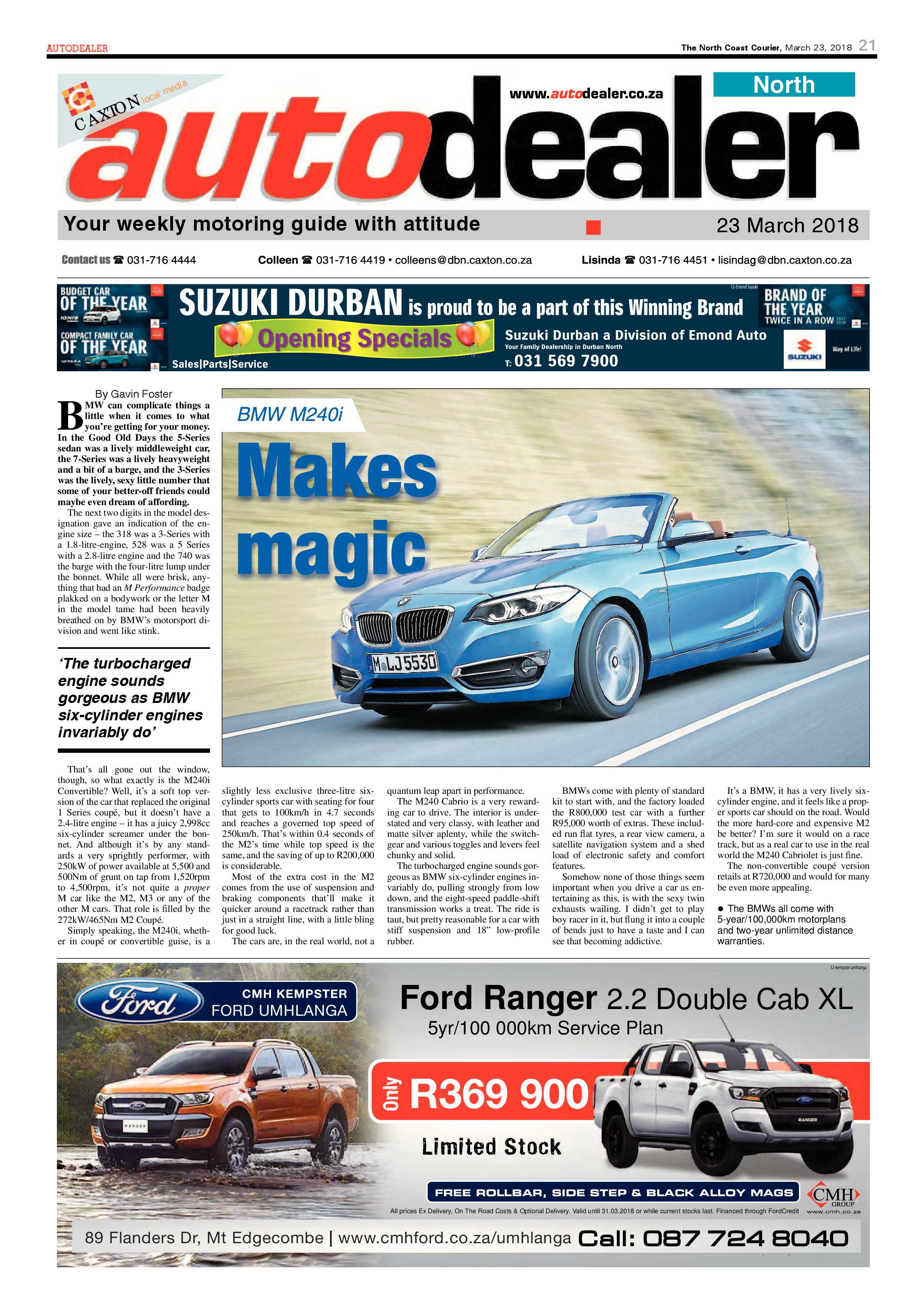 The North Coast Courier – 23 March 2018 page 21