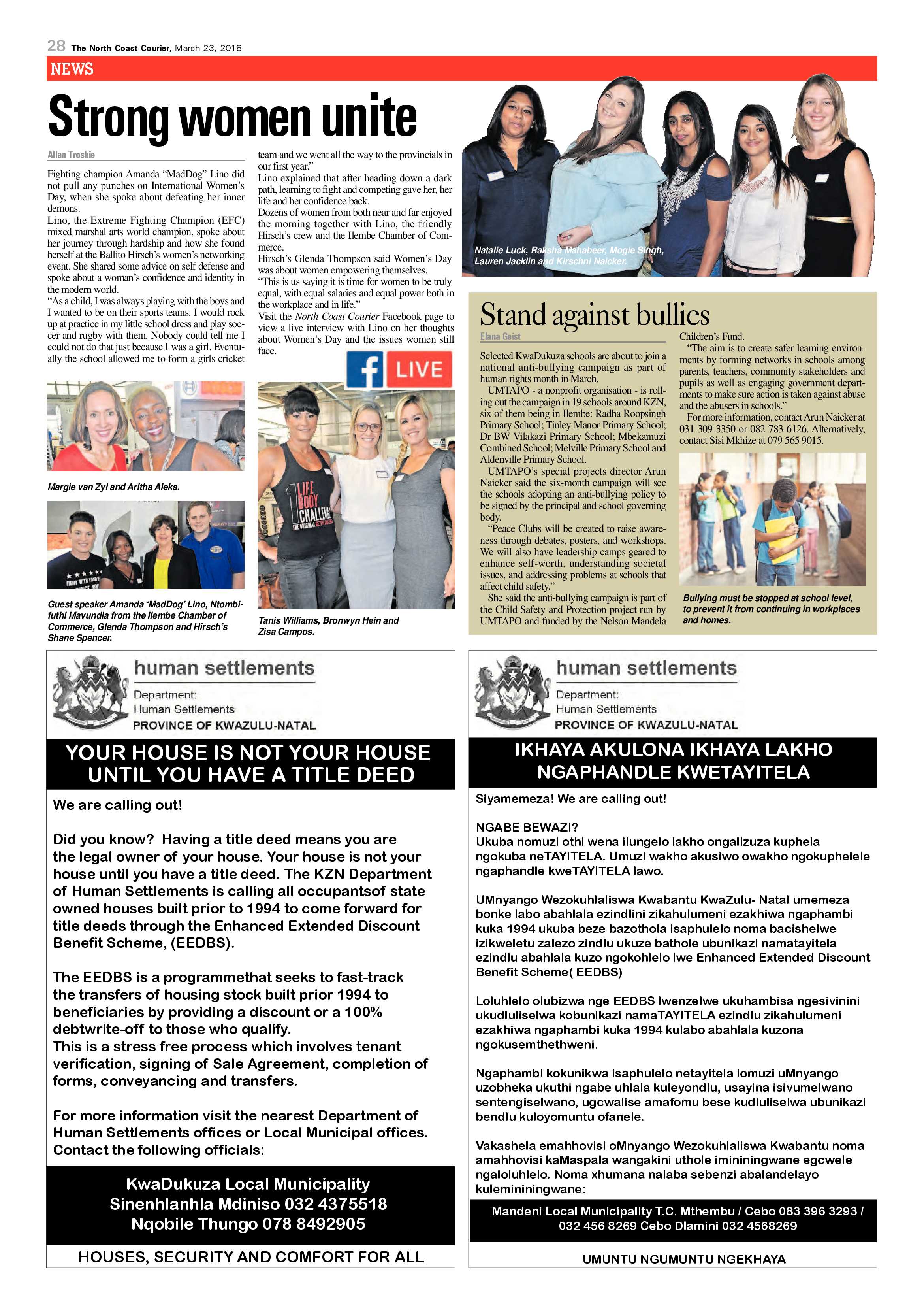 The North Coast Courier – 23 March 2018 page 28