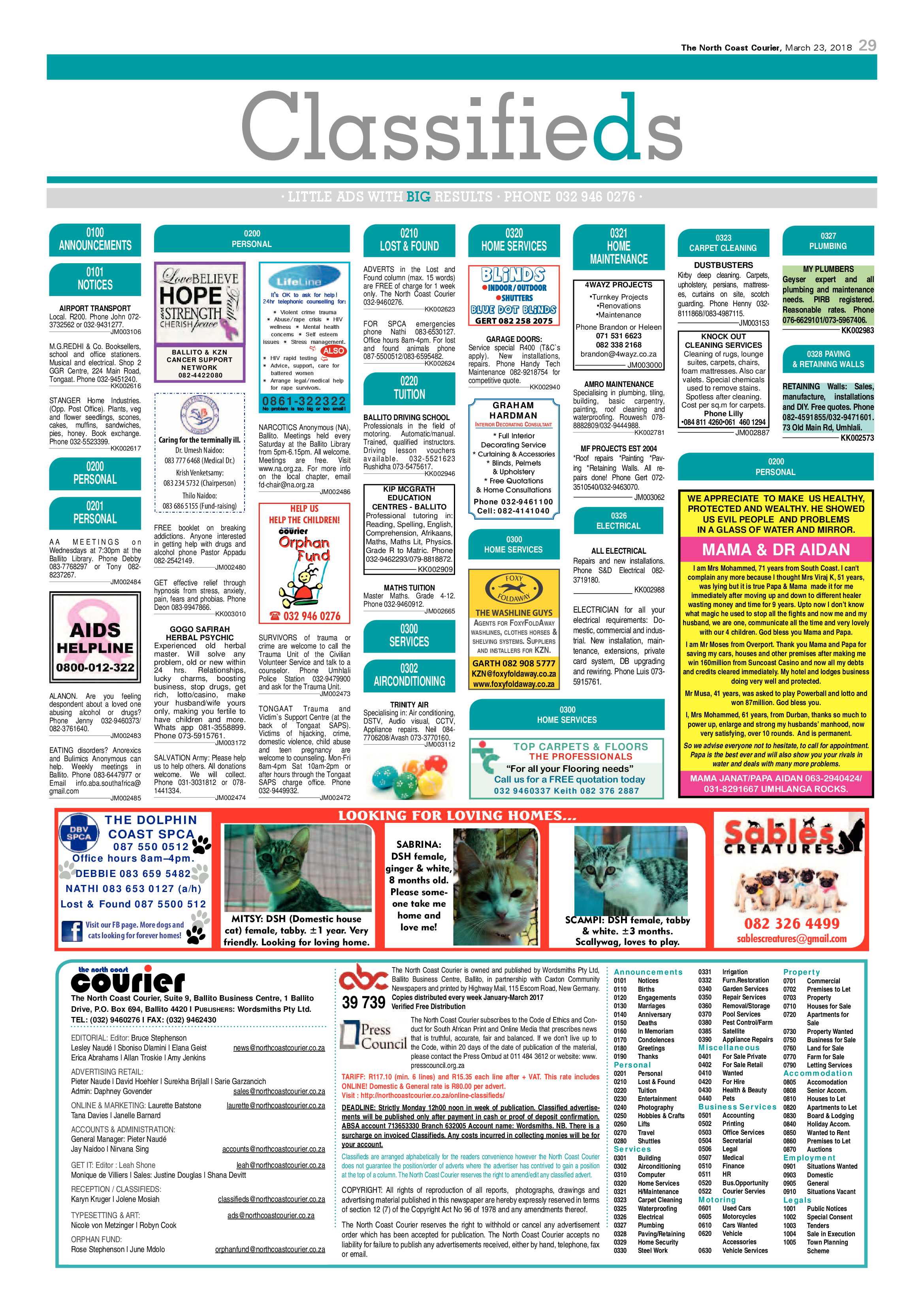 The North Coast Courier – 23 March 2018 page 29