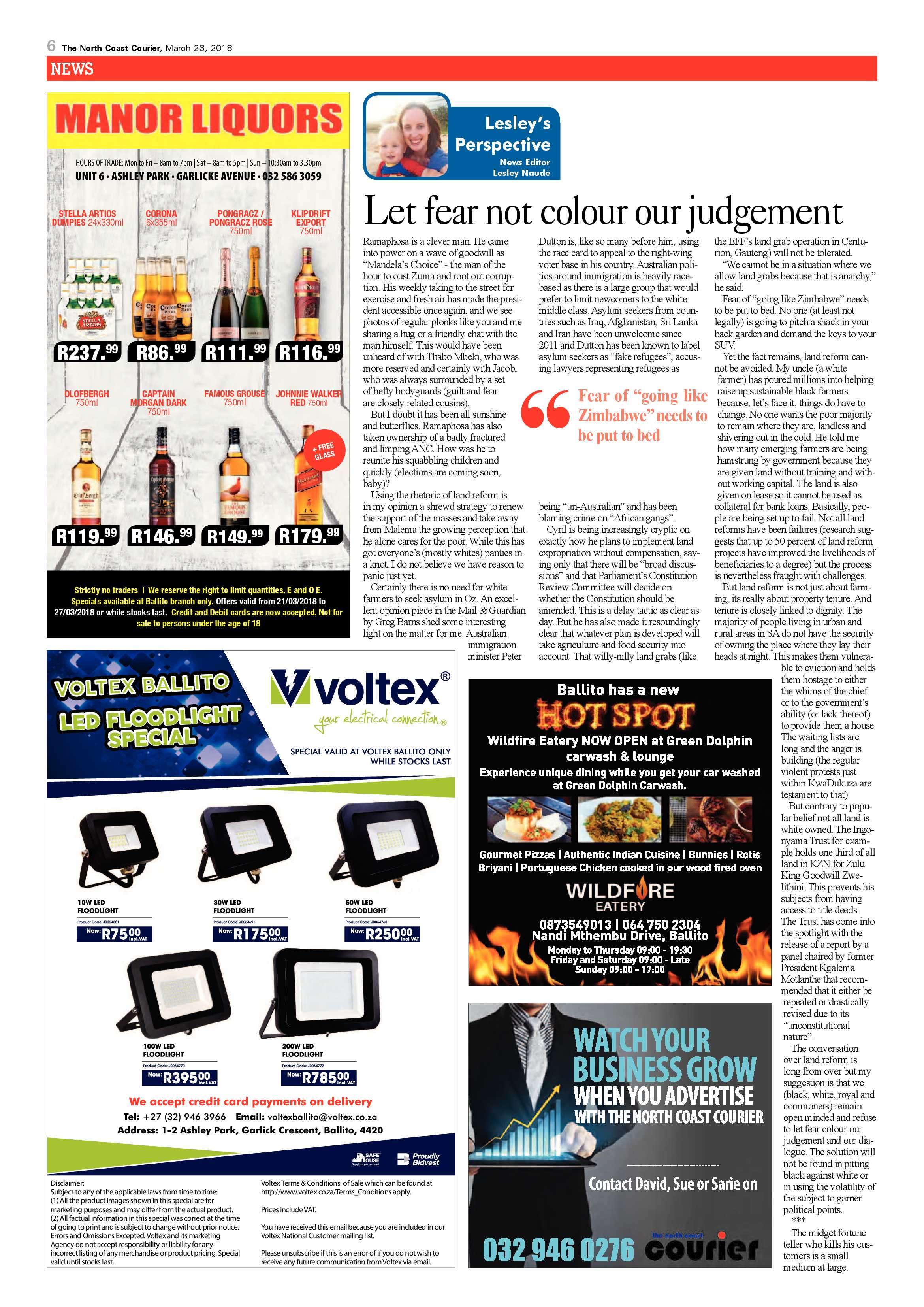 The North Coast Courier – 23 March 2018 page 6
