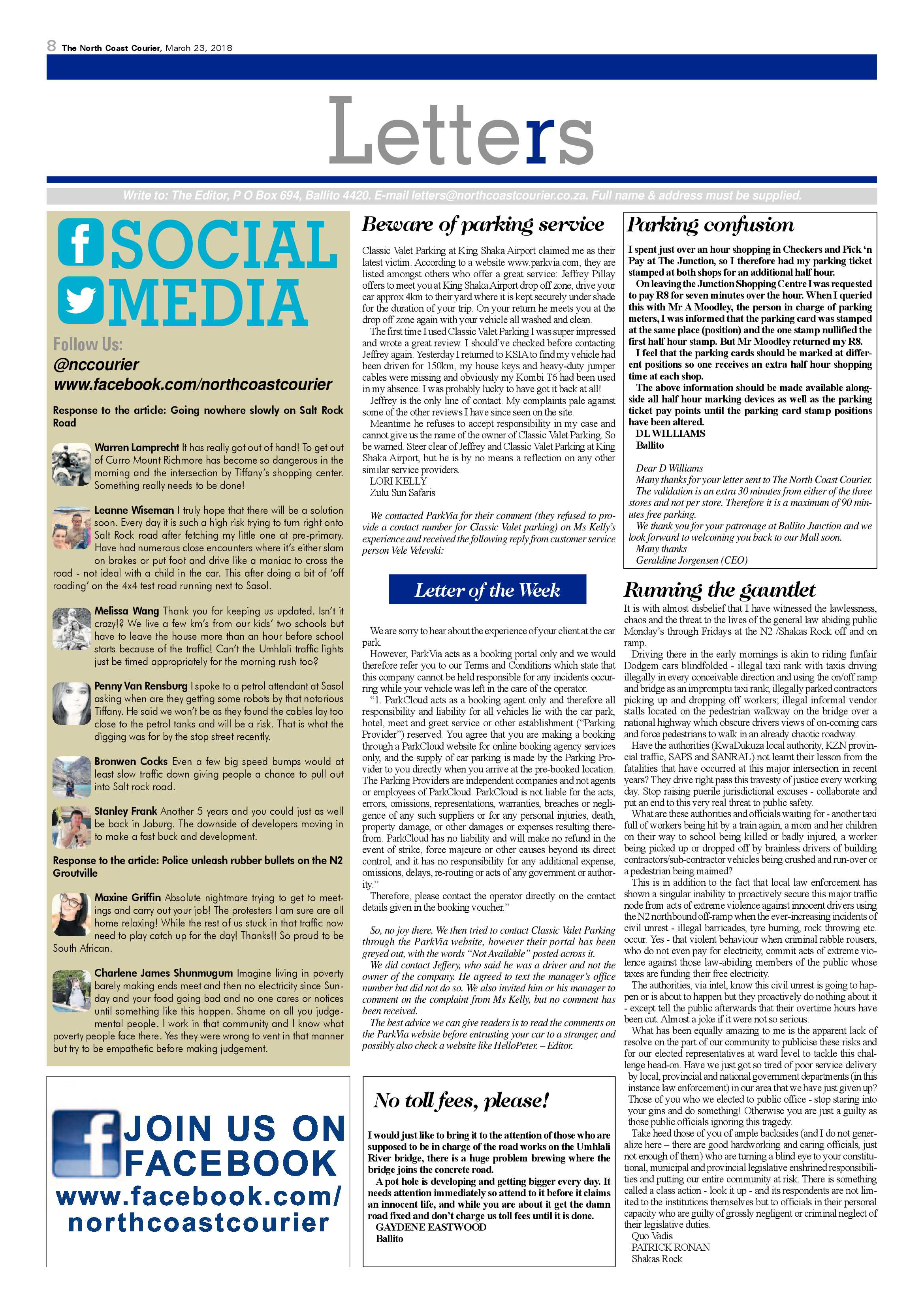 The North Coast Courier – 23 March 2018 page 8
