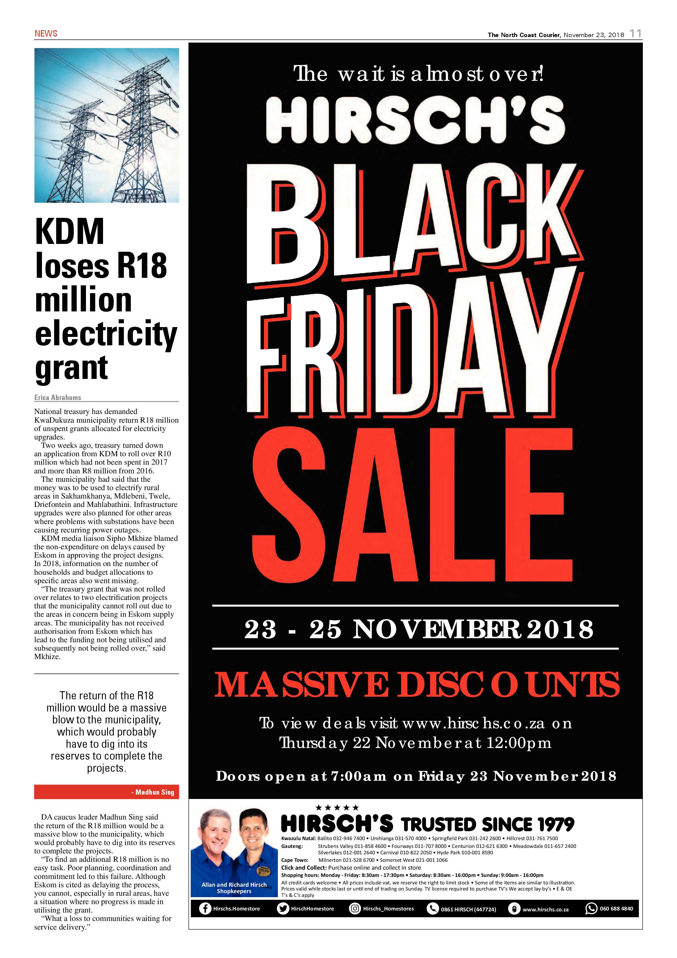 The North Coast Courier – 23 November 2018 page 11