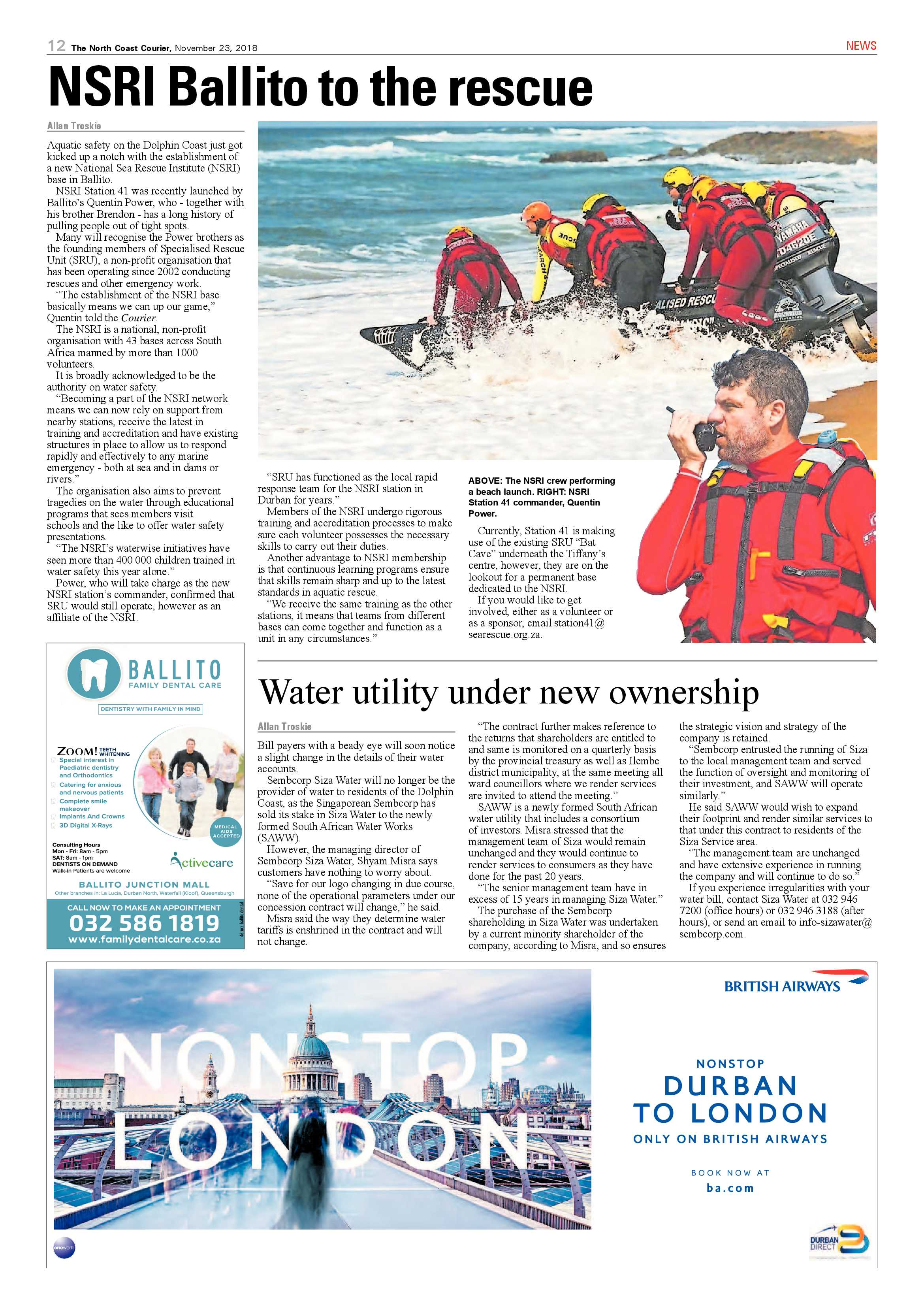 The North Coast Courier – 23 November 2018 page 12
