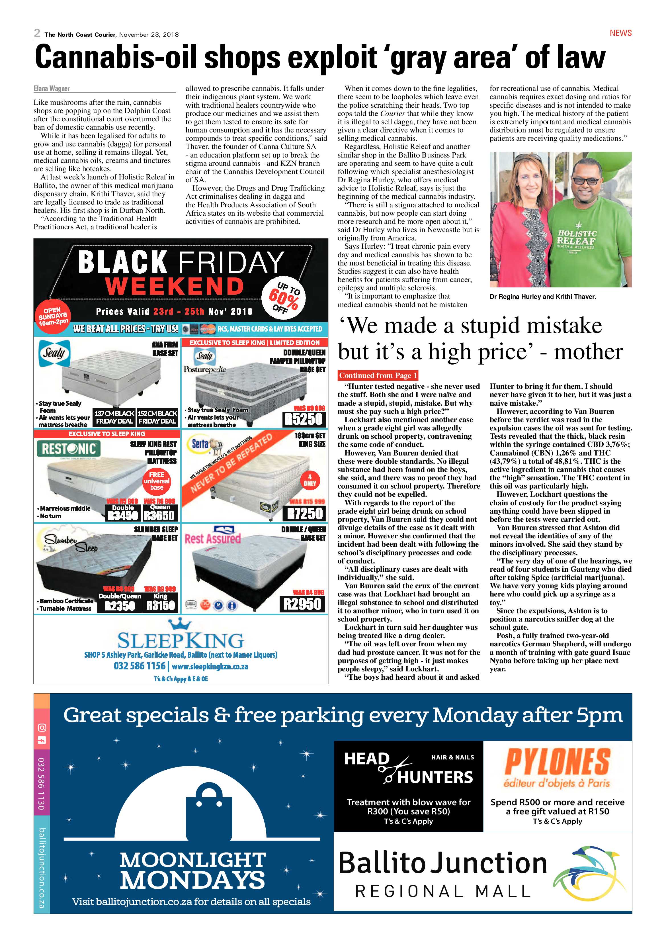 The North Coast Courier – 23 November 2018 page 2