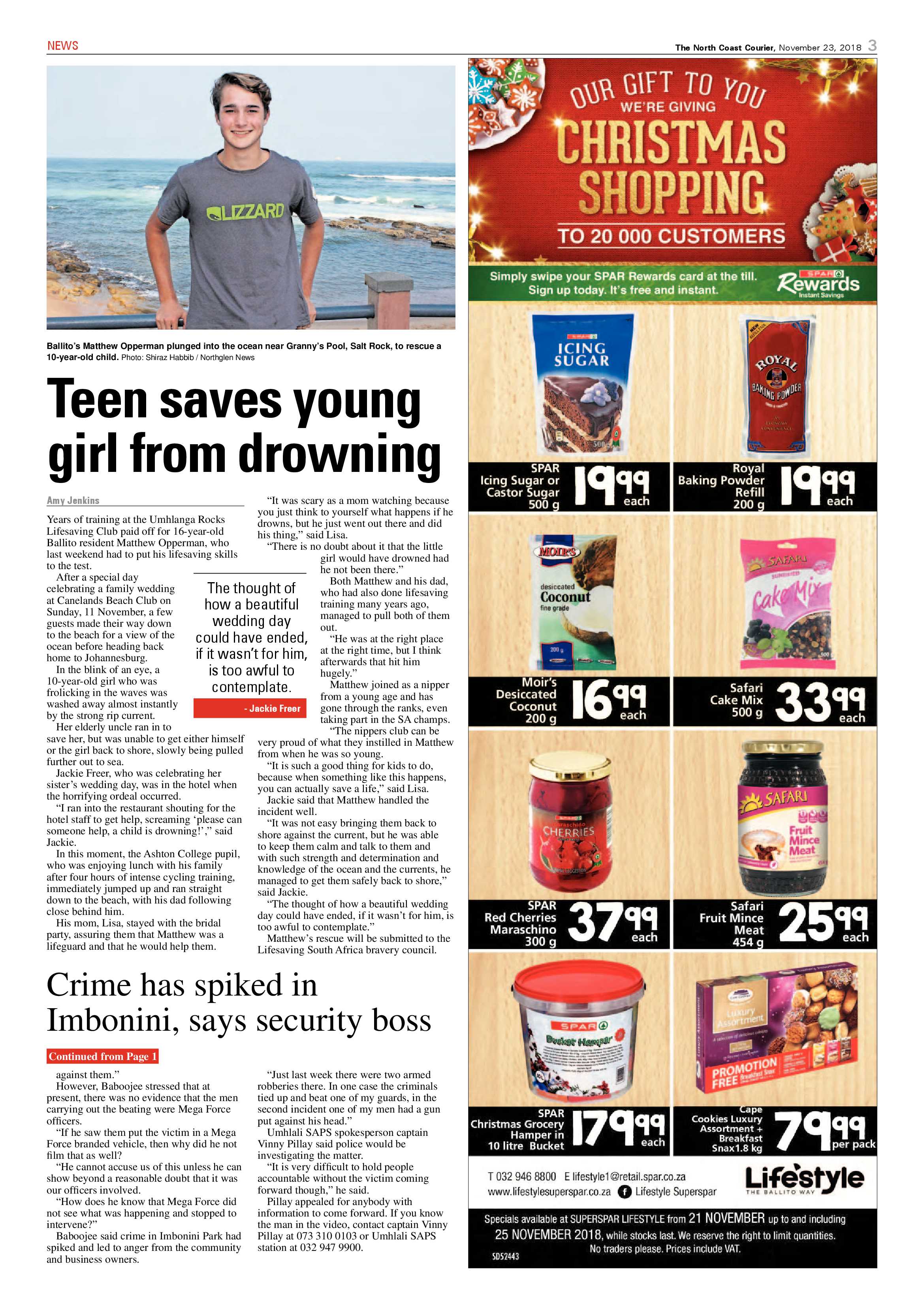 The North Coast Courier – 23 November 2018 page 3