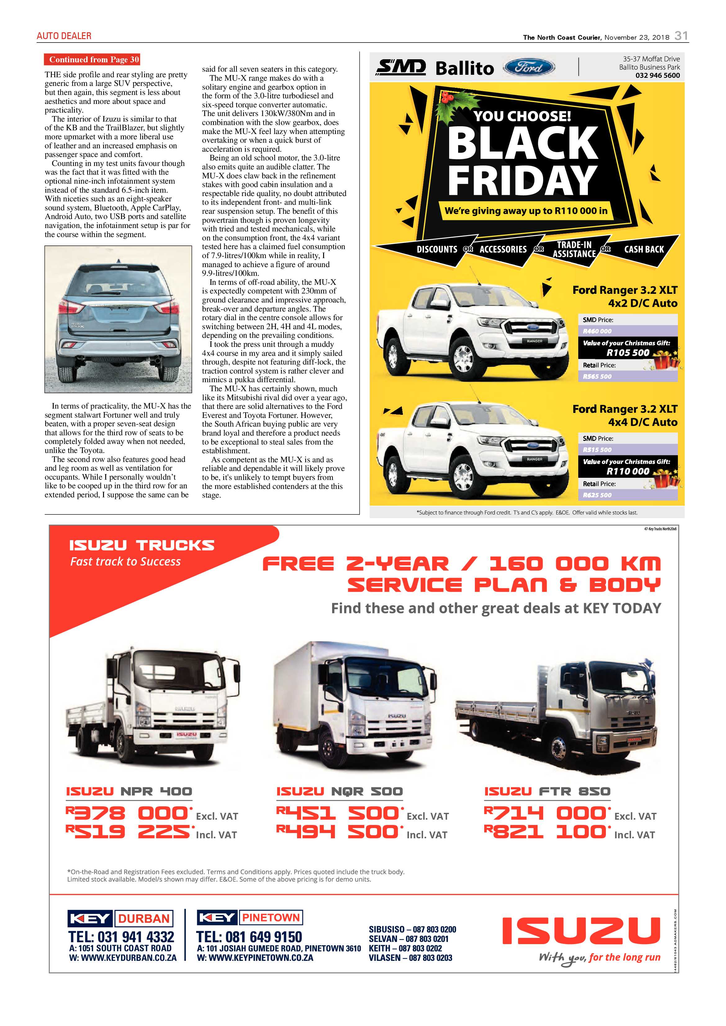 The North Coast Courier – 23 November 2018 page 31