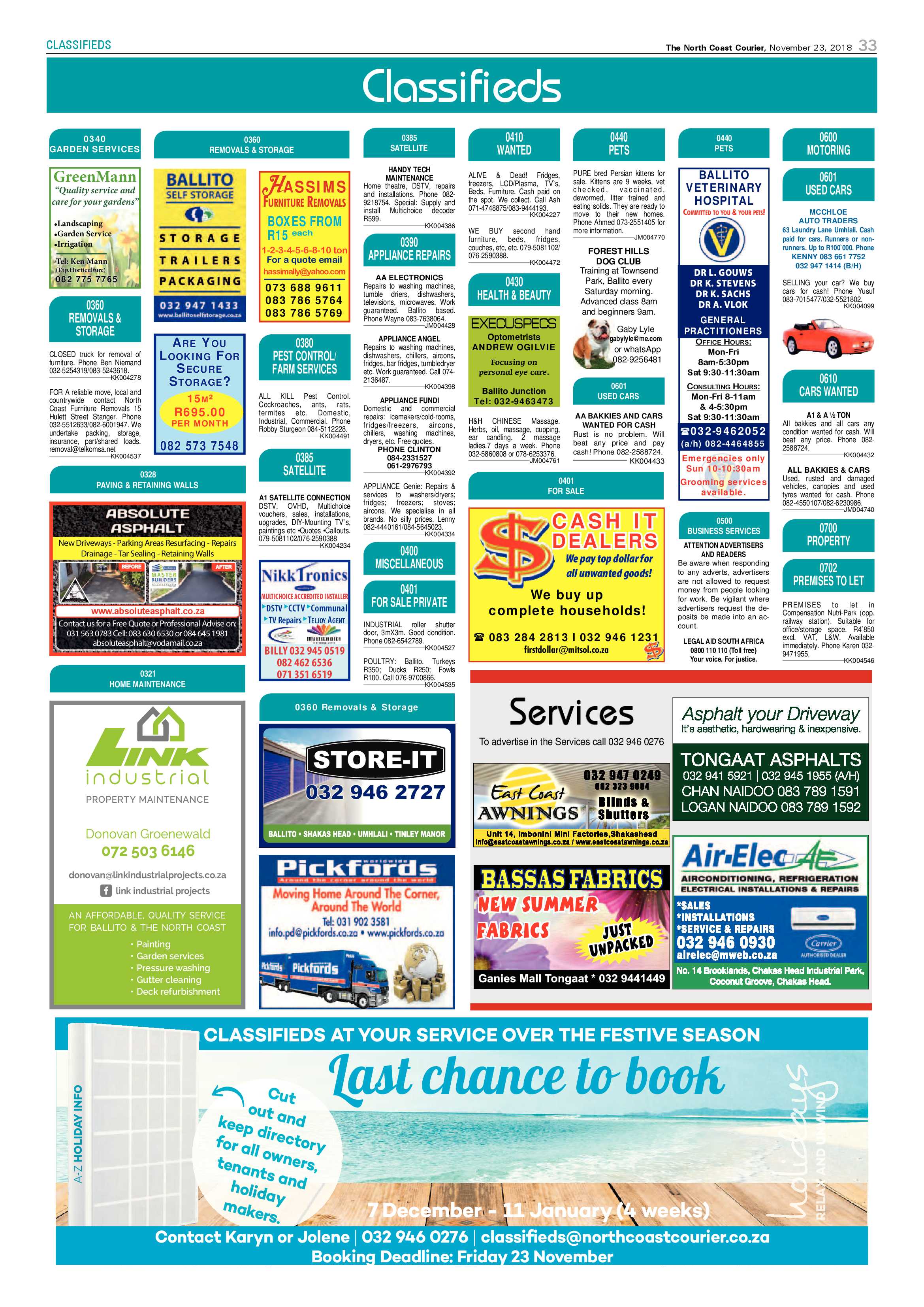 The North Coast Courier – 23 November 2018 page 33