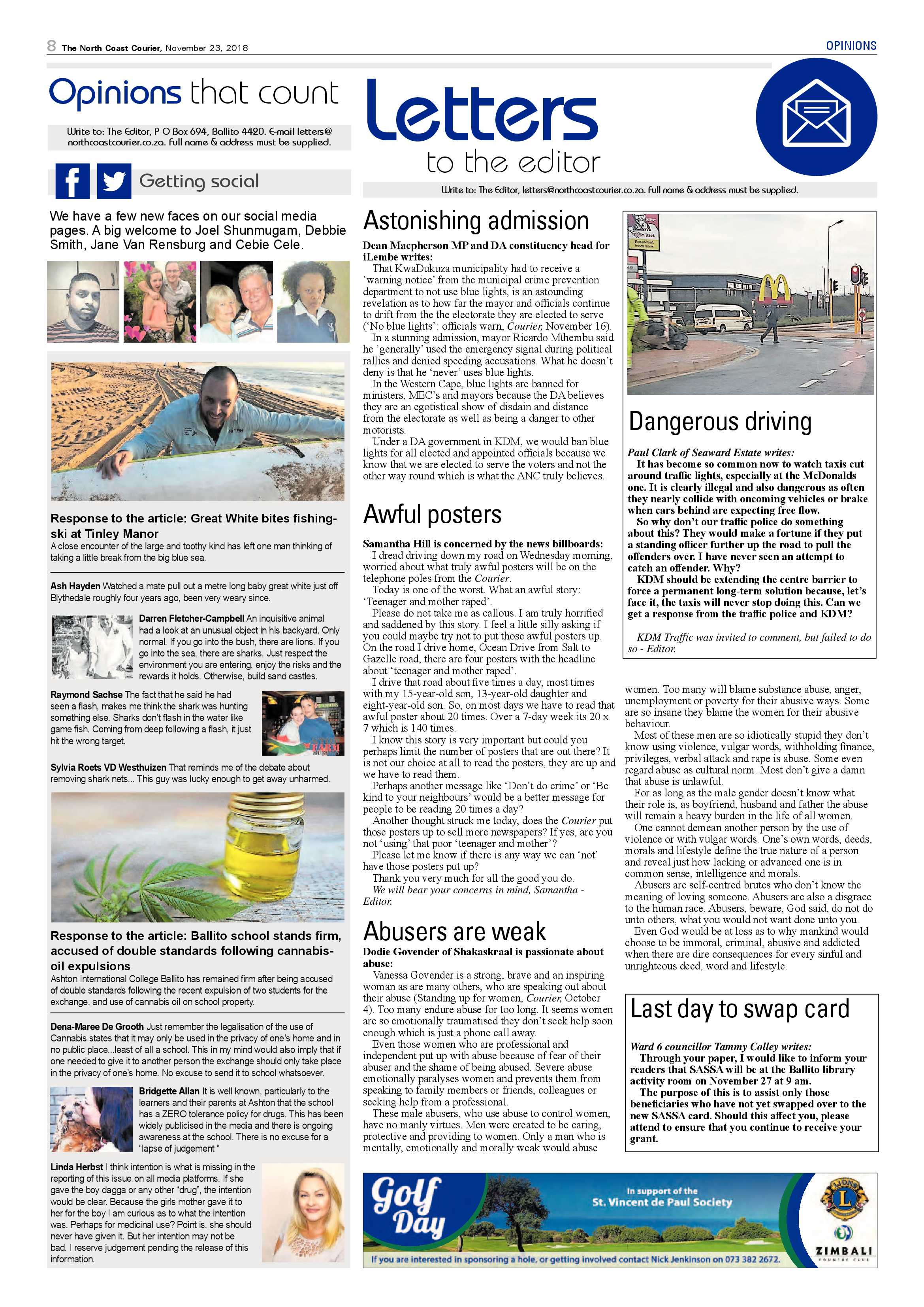 The North Coast Courier – 23 November 2018 page 8