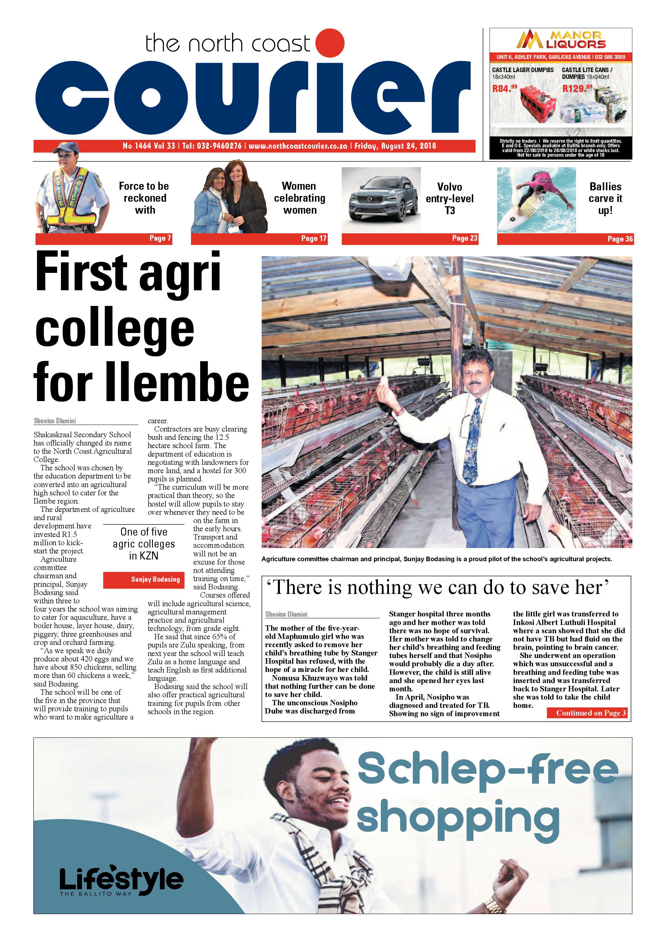 The North Coast Courier – 24 August 2018 page 1