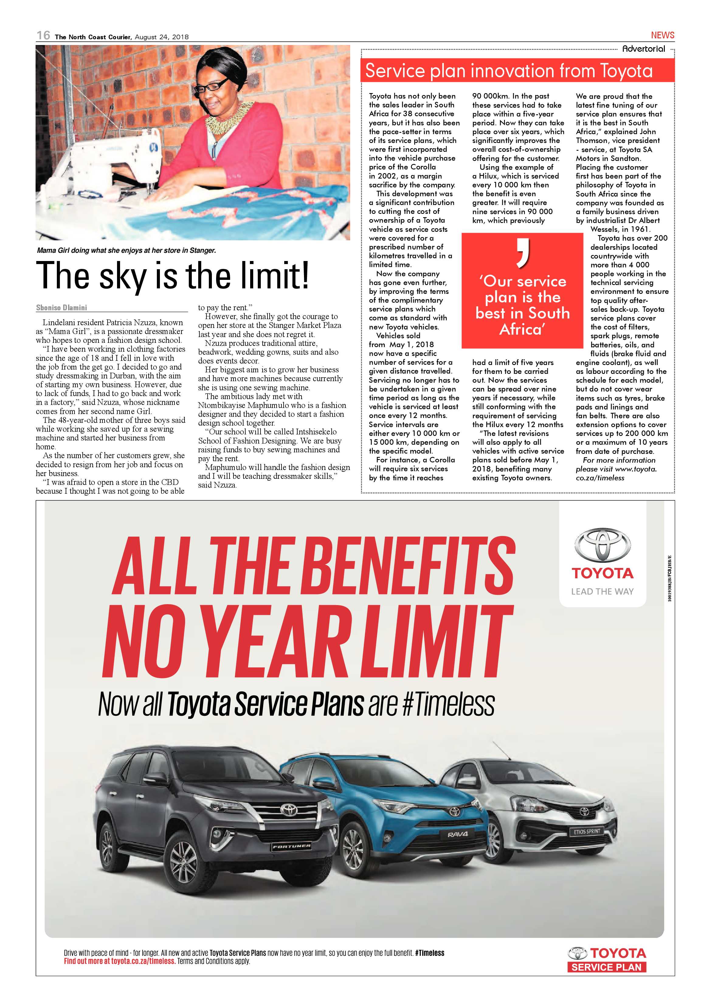 The North Coast Courier – 24 August 2018 page 16