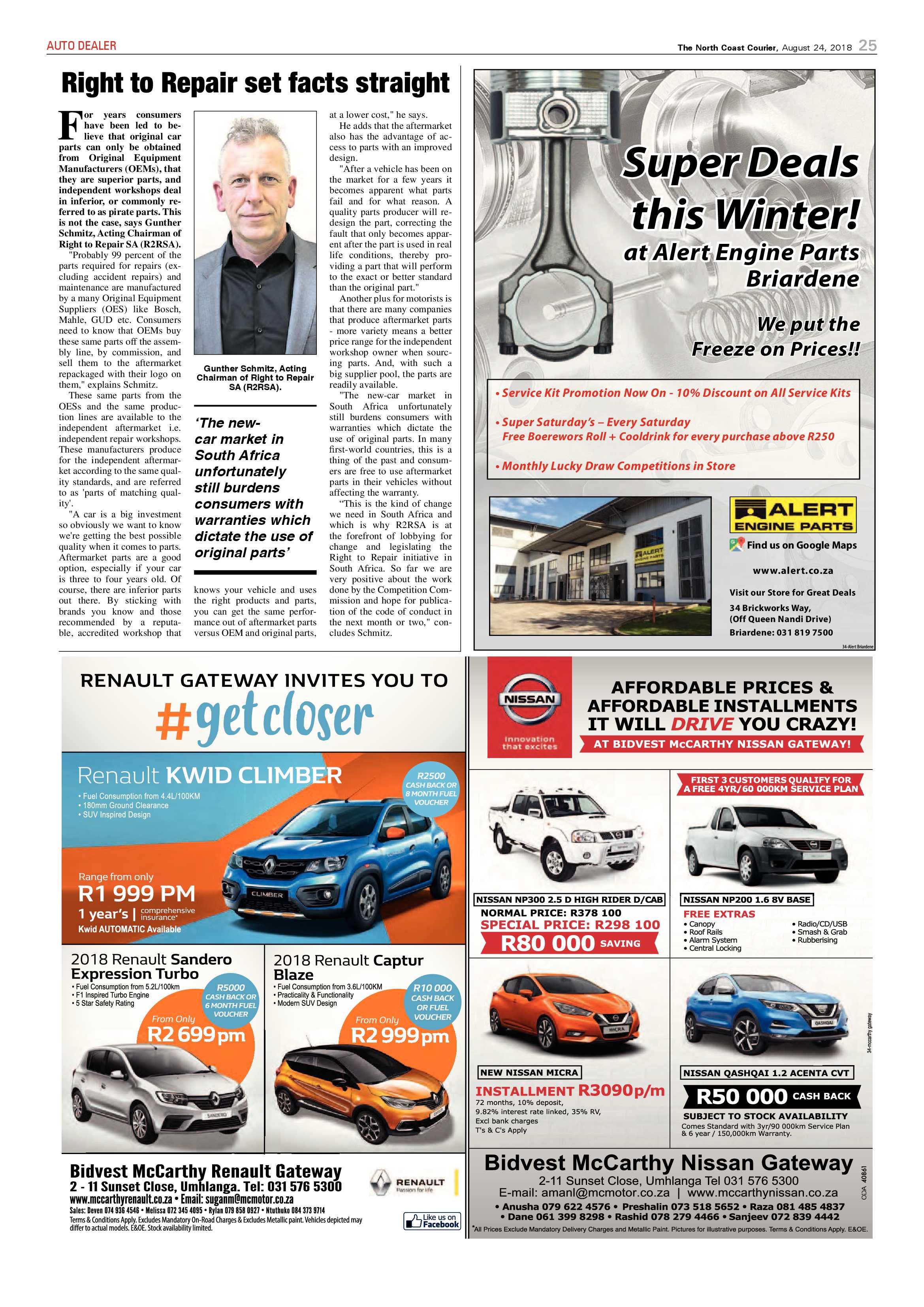 The North Coast Courier – 24 August 2018 page 25