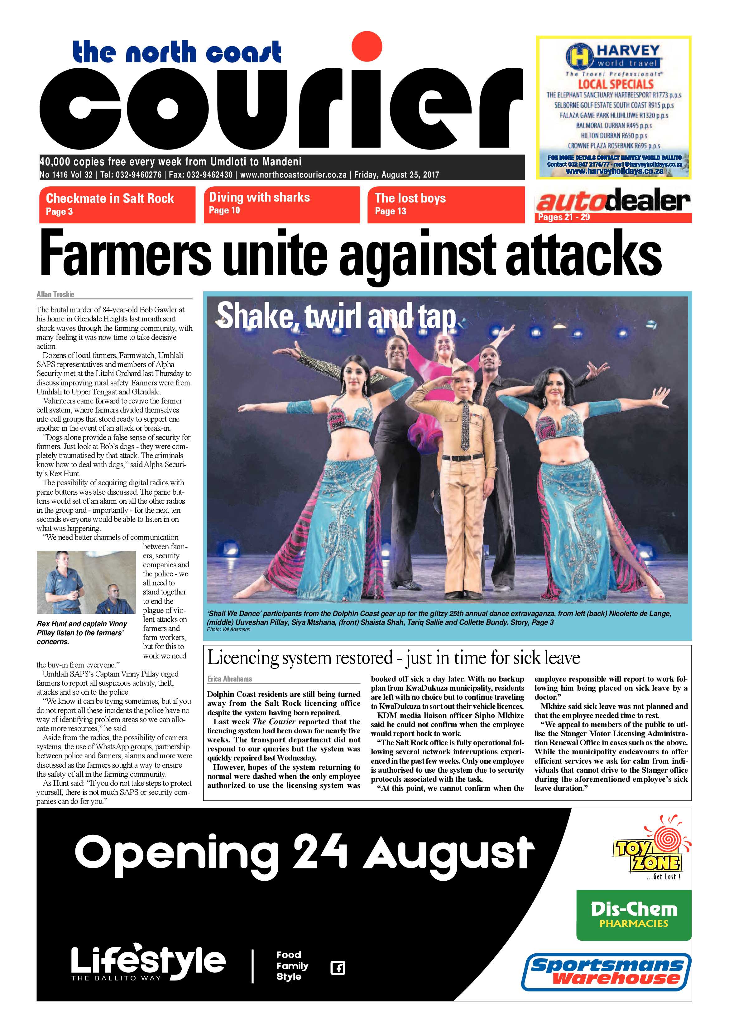 The North Coast Courier – 25 August 2017 page 1