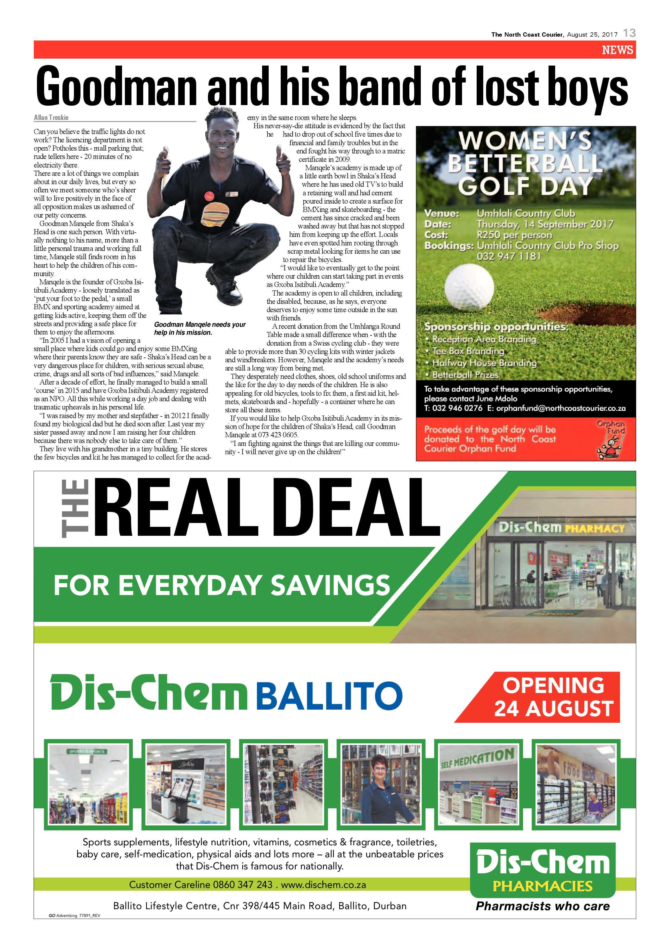 The North Coast Courier – 25 August 2017 page 13