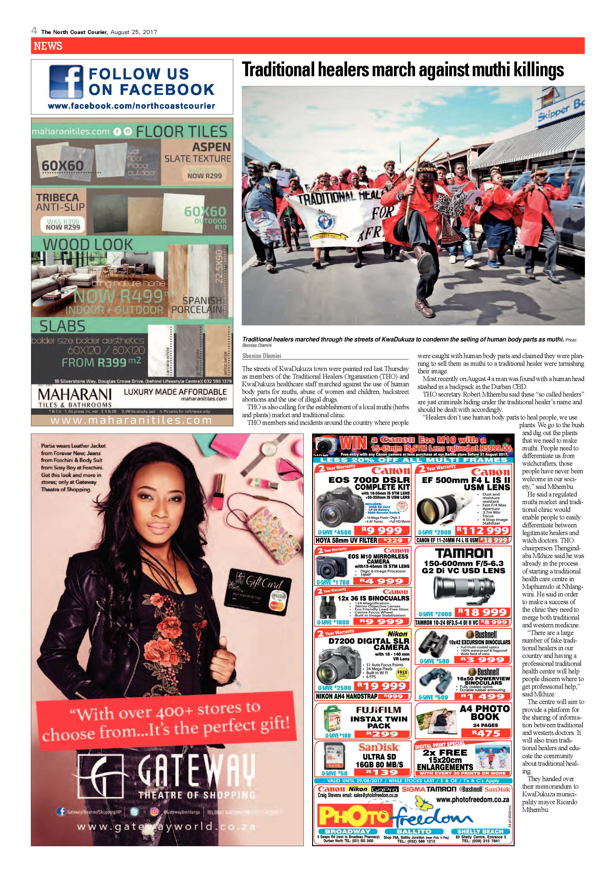 The North Coast Courier – 25 August 2017 page 4