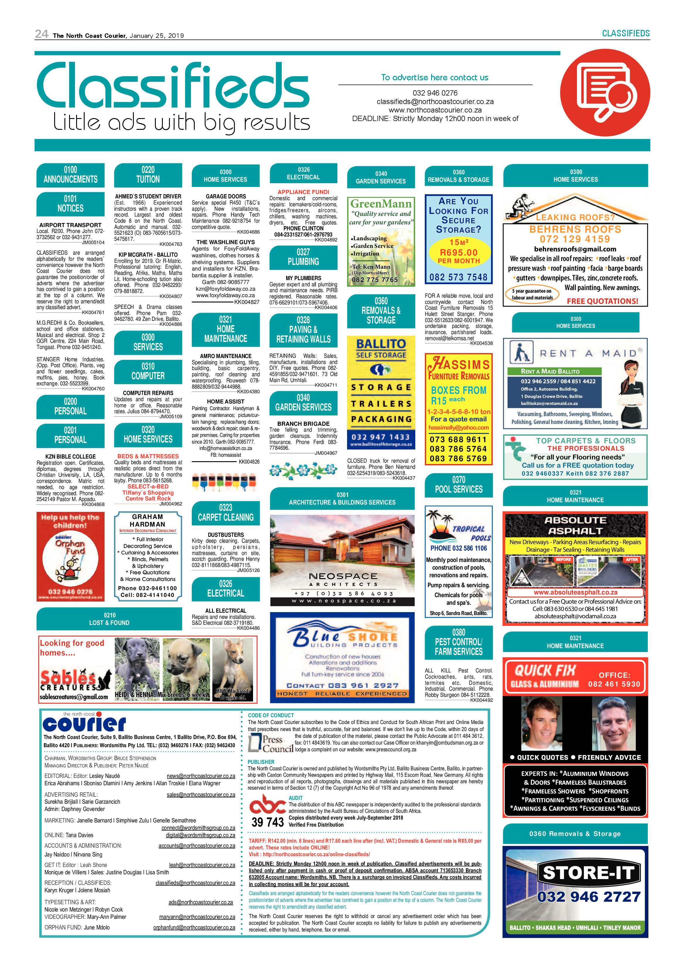 The North Coast Courier – 25 January 2019 page 24