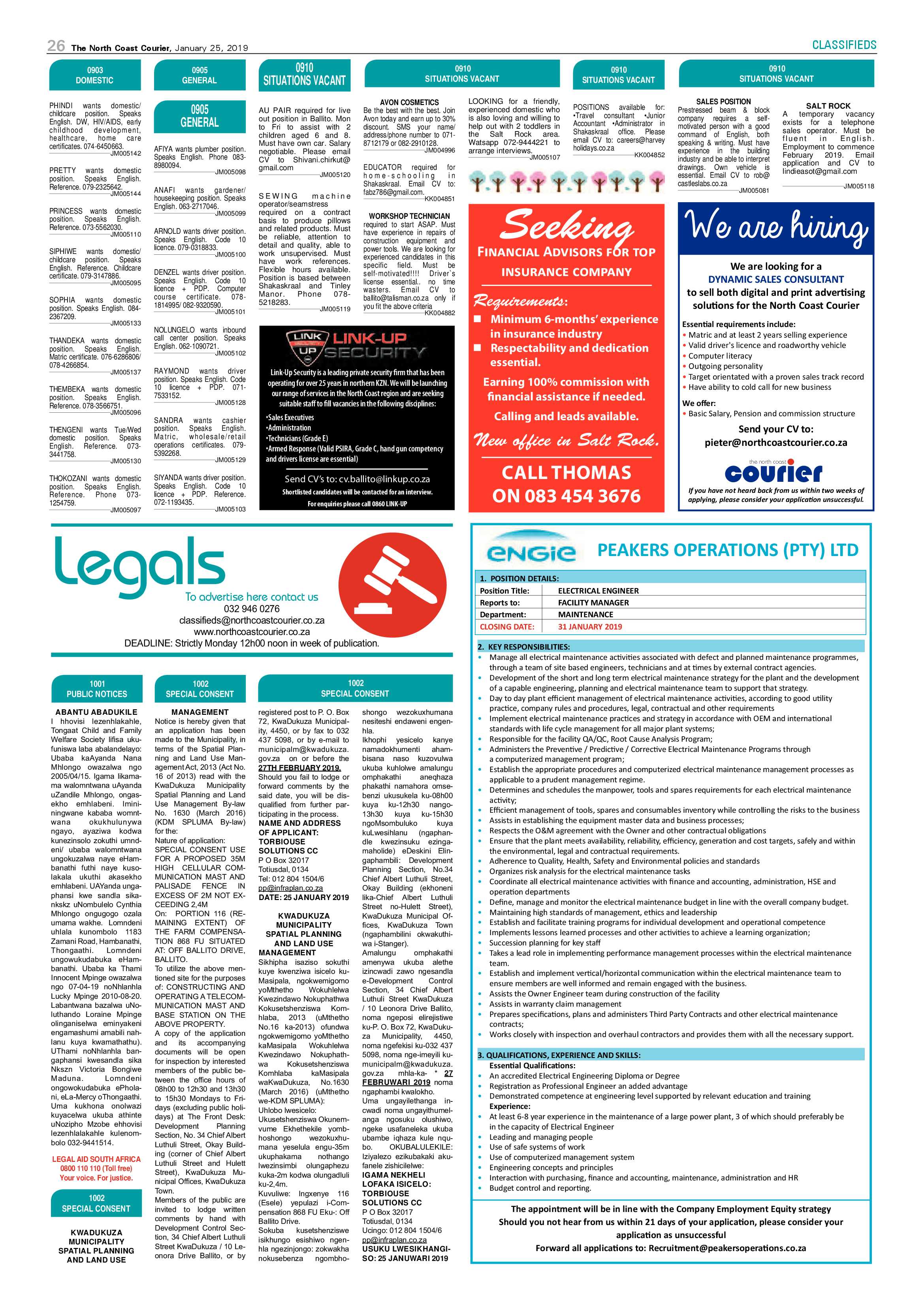 The North Coast Courier – 25 January 2019 page 26