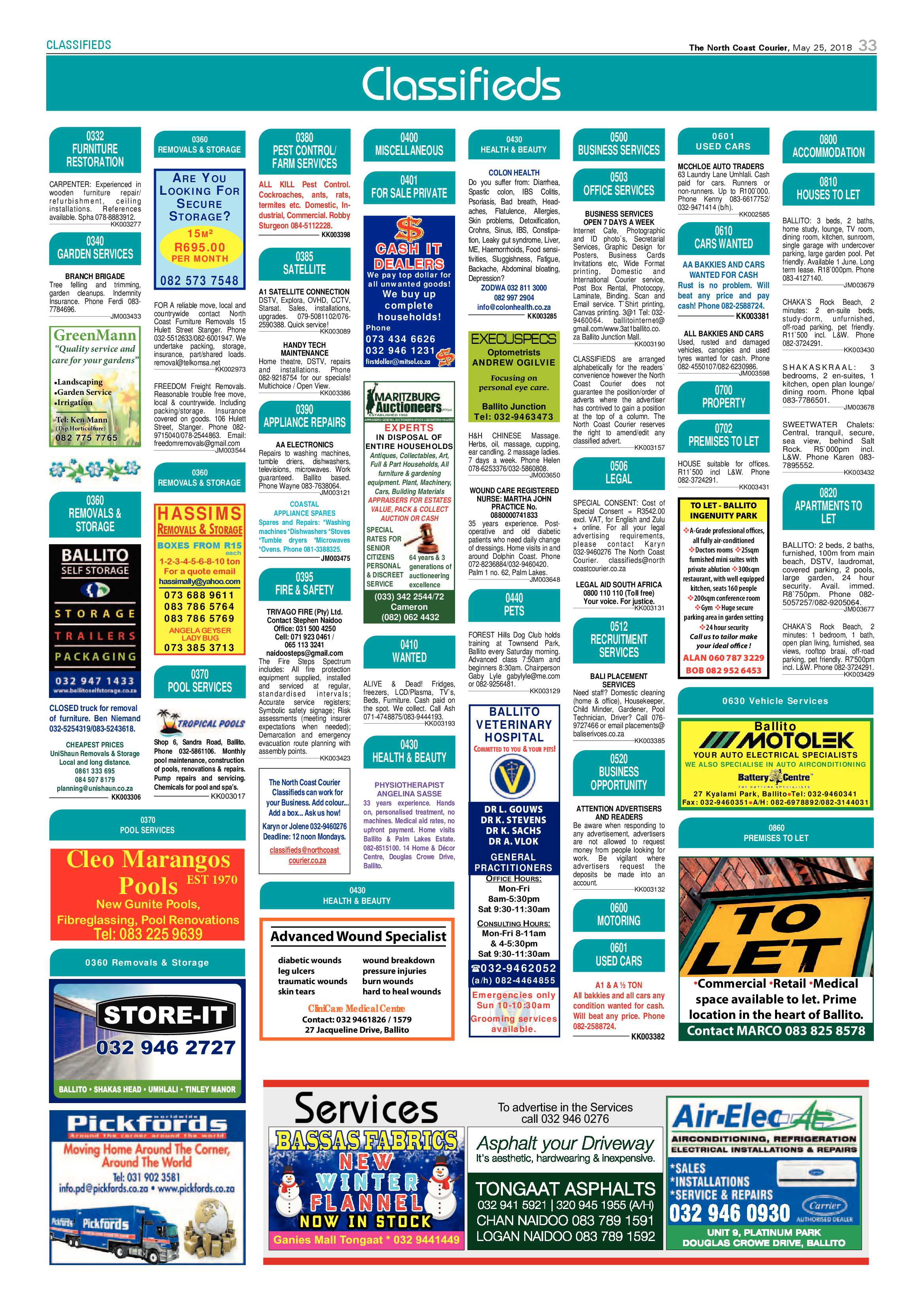 The North Coast Courier – 25 May 2018 page 33