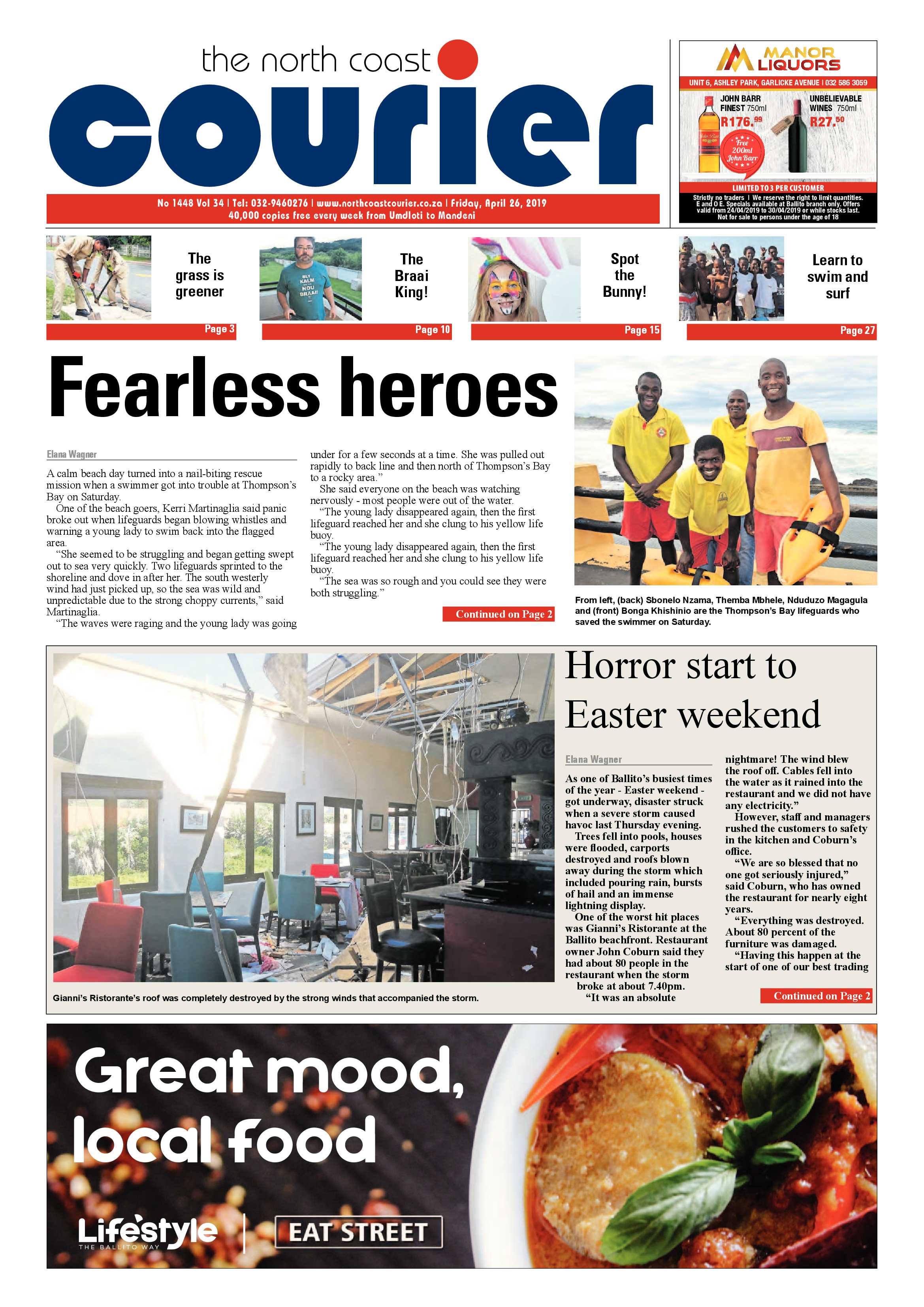 The North Coast Courier – 26 April 2019 page 1