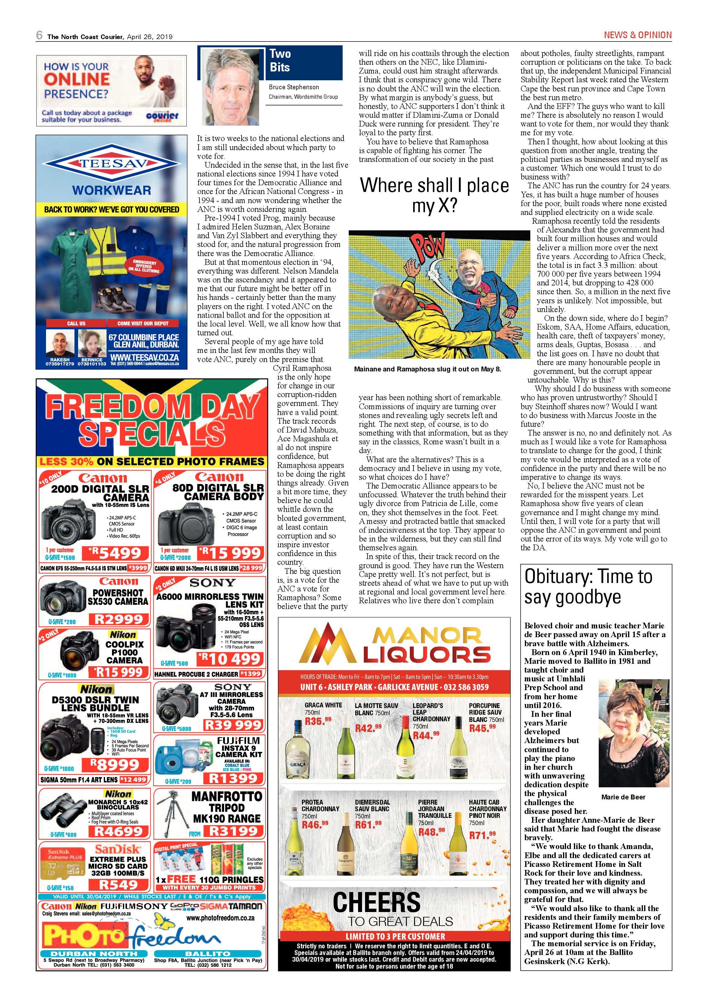 The North Coast Courier – 26 April 2019 page 6