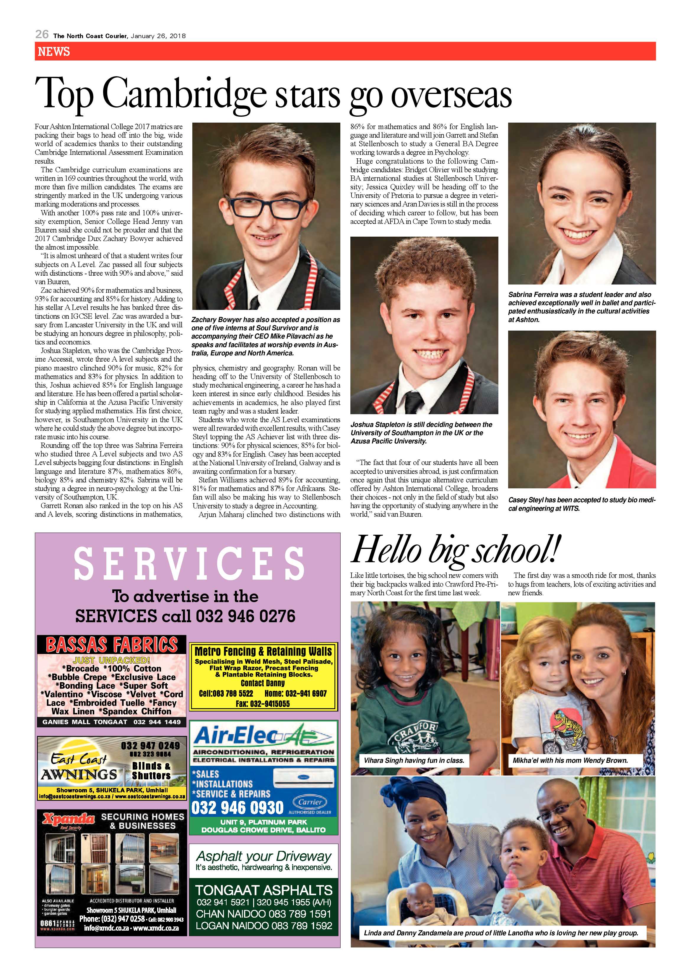 The North Coast Courier – 26 January 2018 page 26
