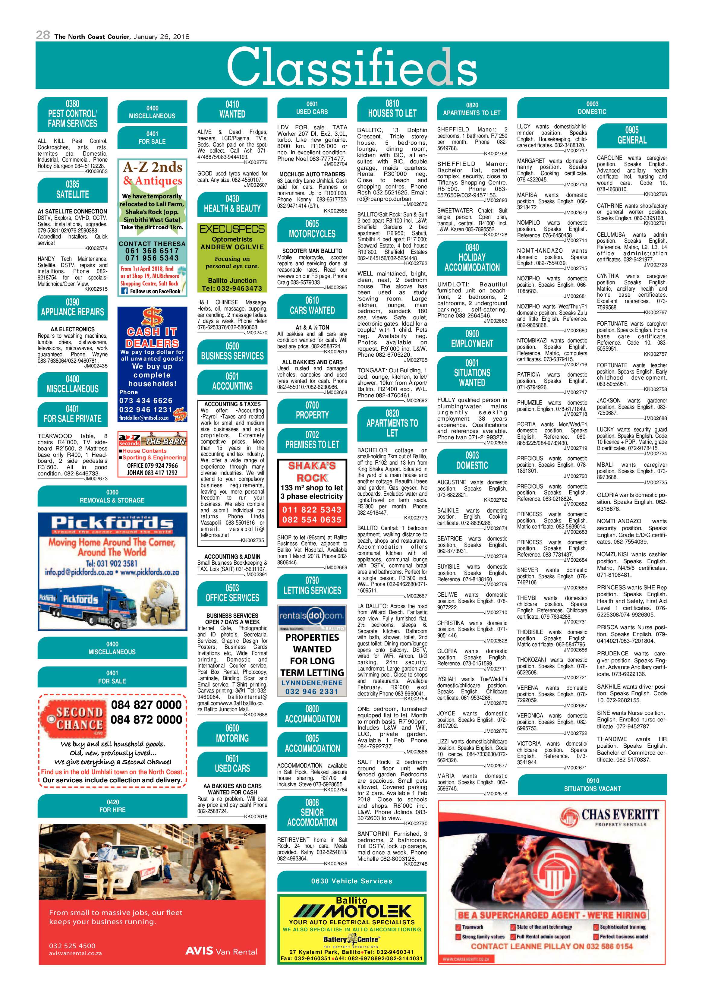 The North Coast Courier – 26 January 2018 page 28