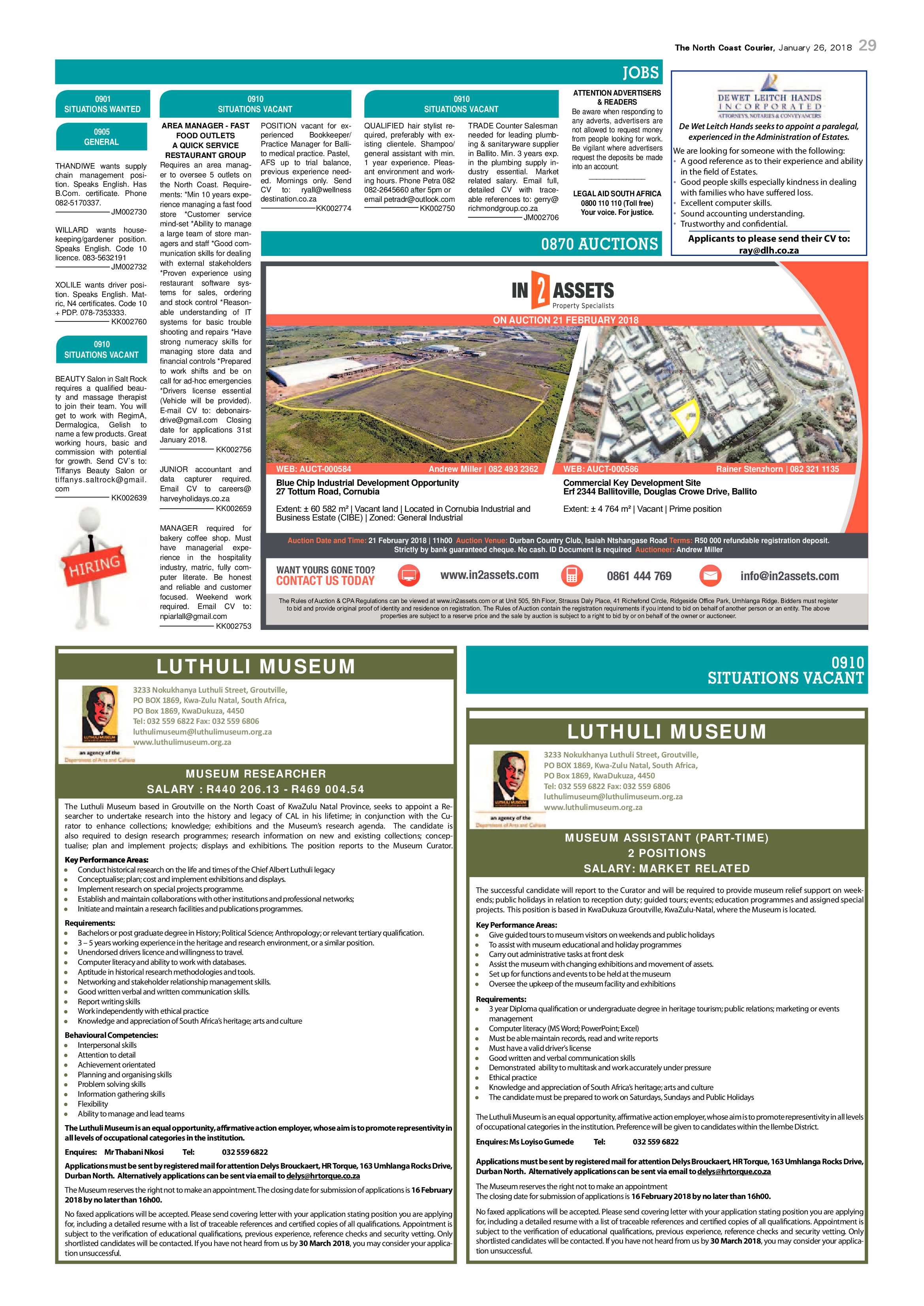 The North Coast Courier – 26 January 2018 page 29