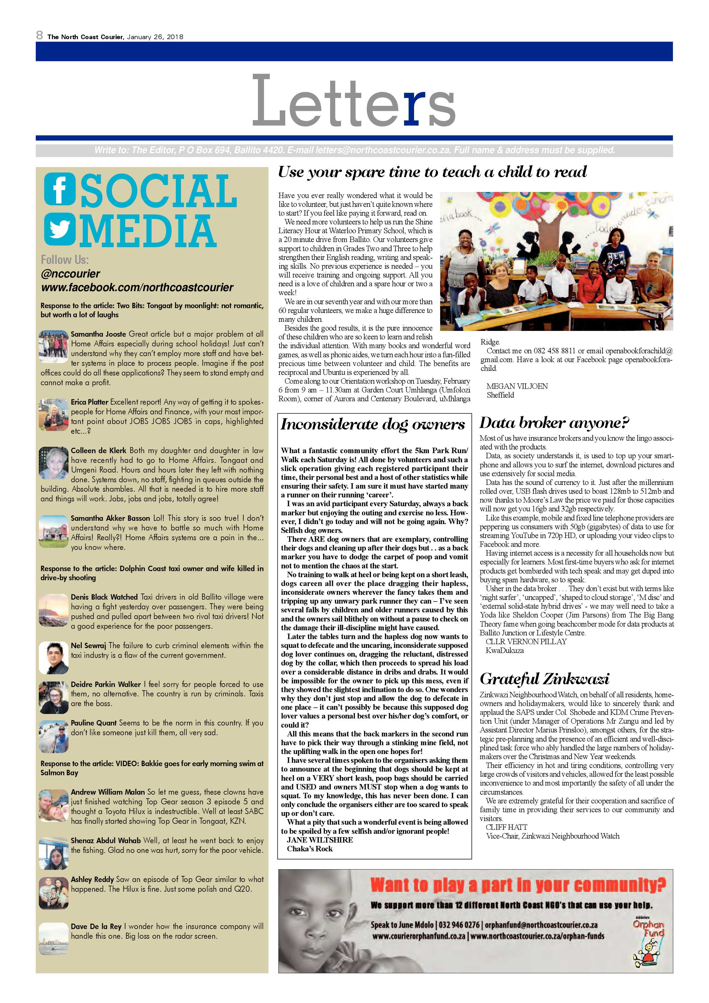 The North Coast Courier – 26 January 2018 page 8