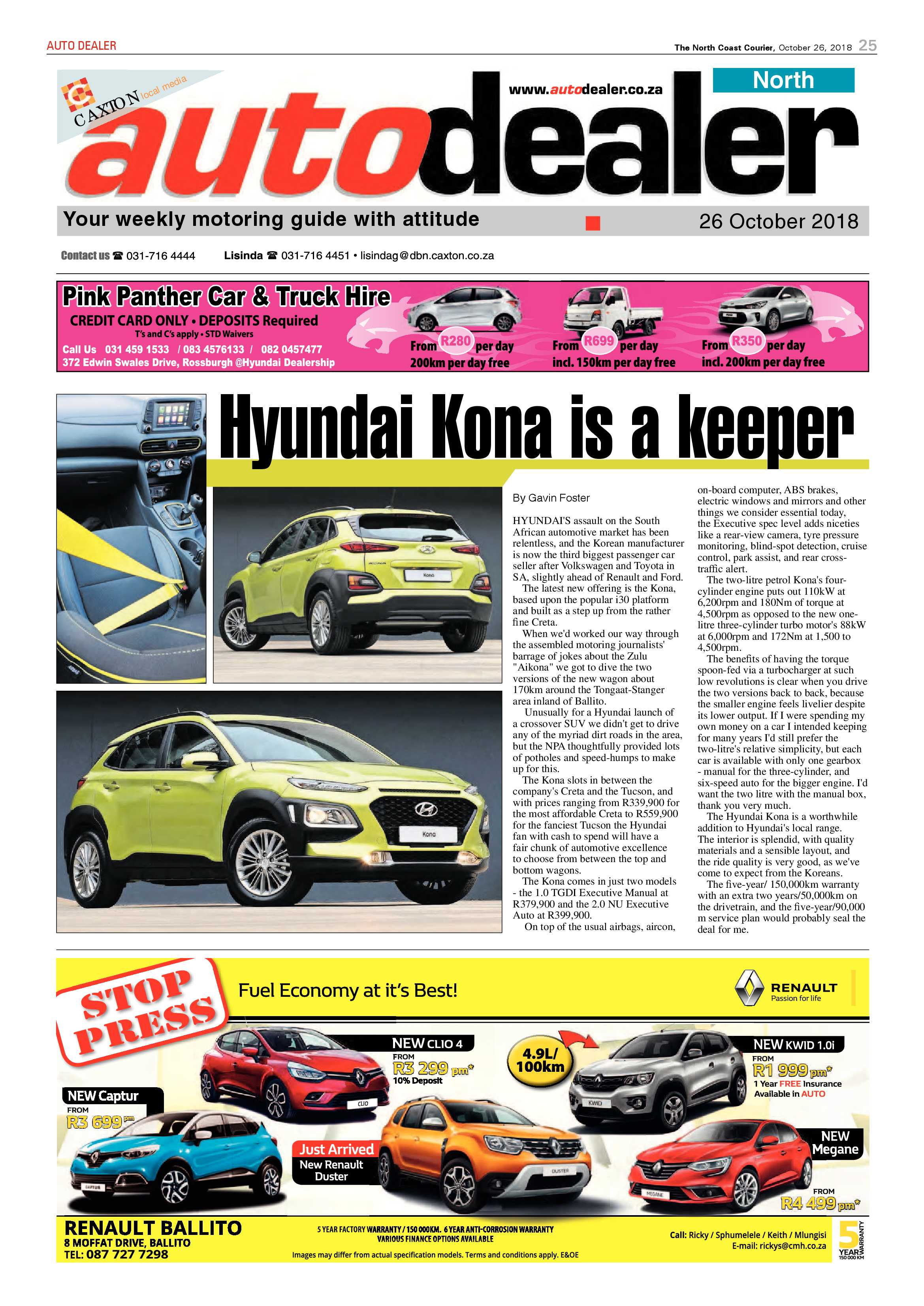The North Coast Courier – 26 October 2018 page 25