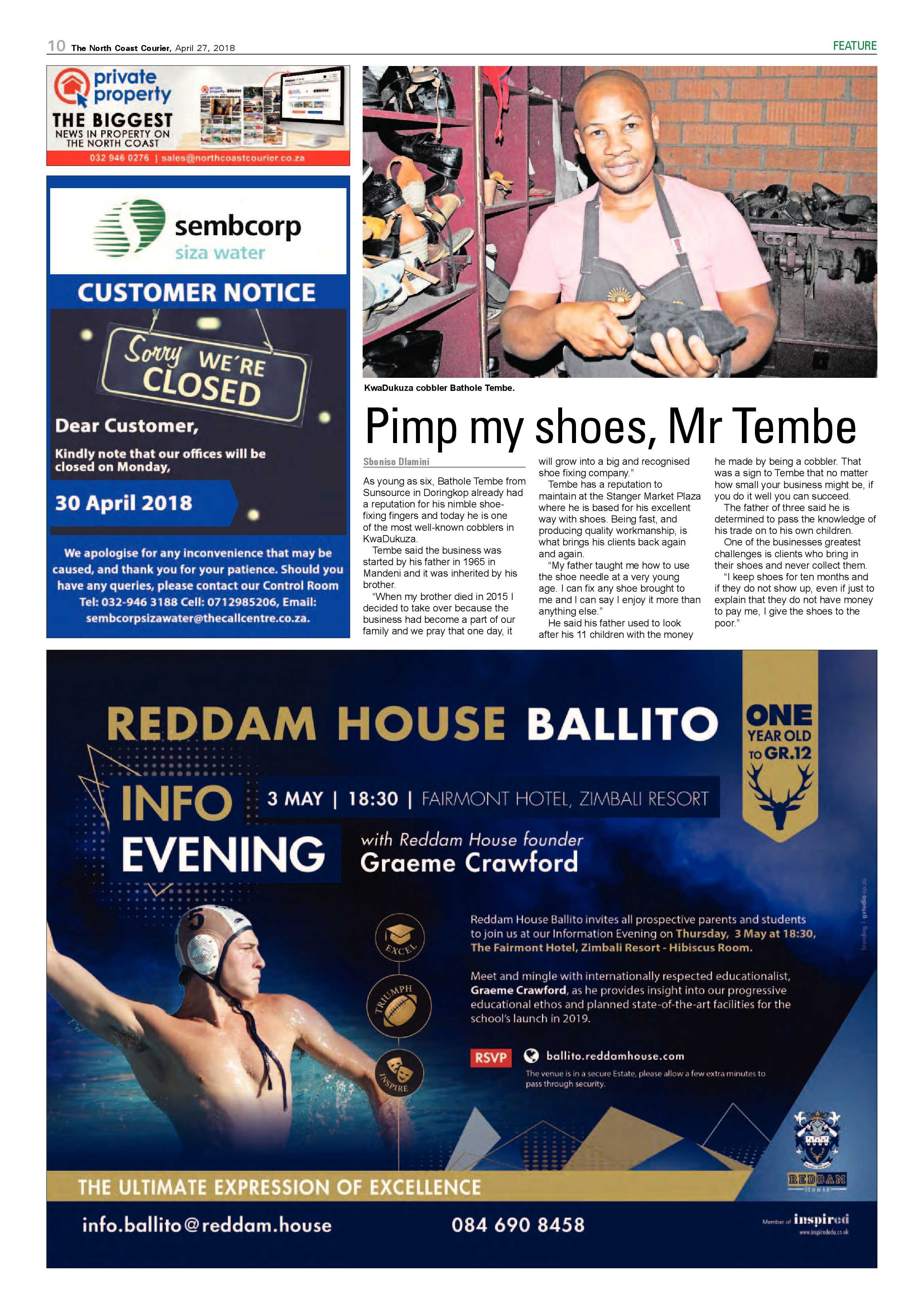The North Coast Courier – 27 April 2018 page 10