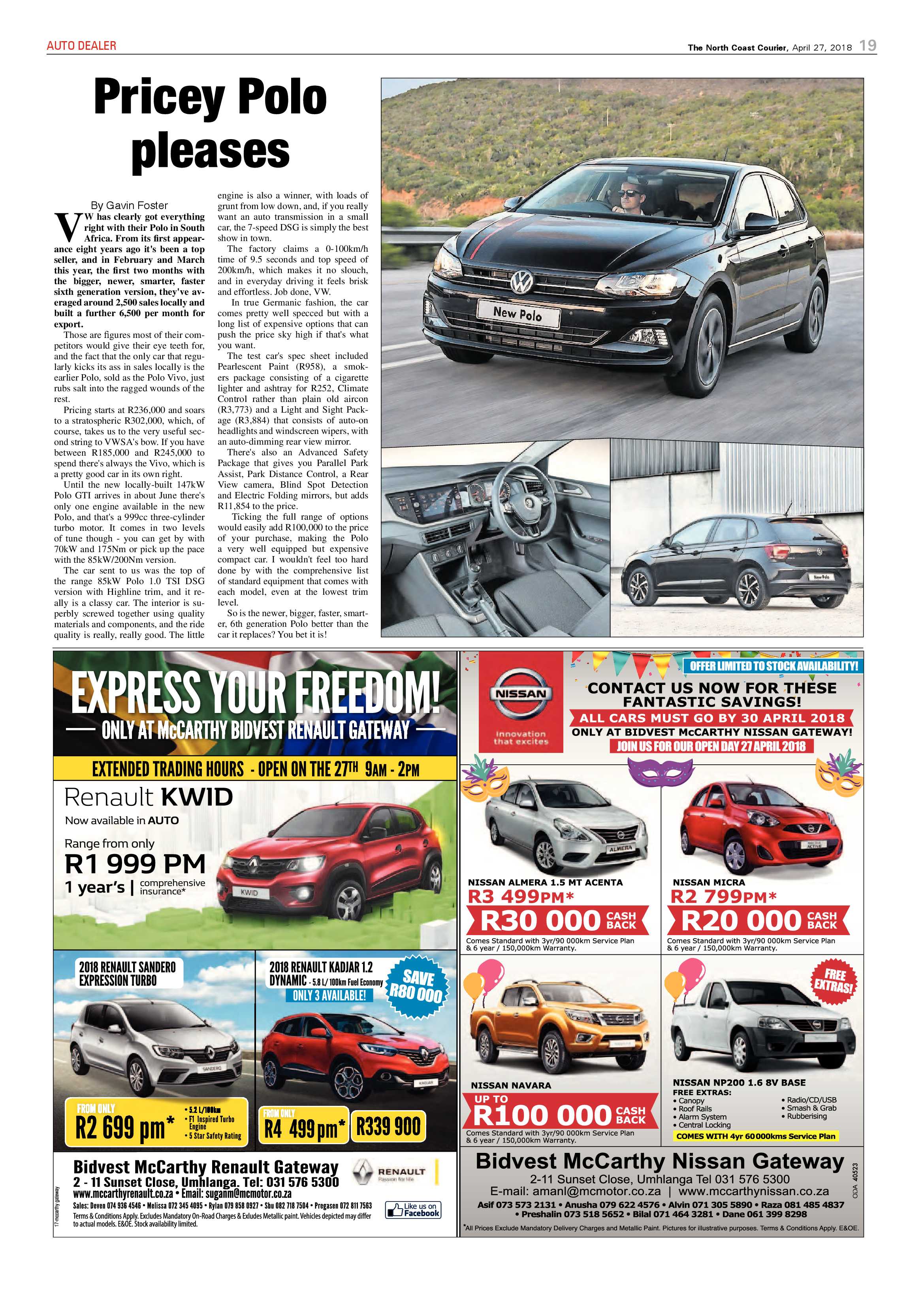The North Coast Courier – 27 April 2018 page 19