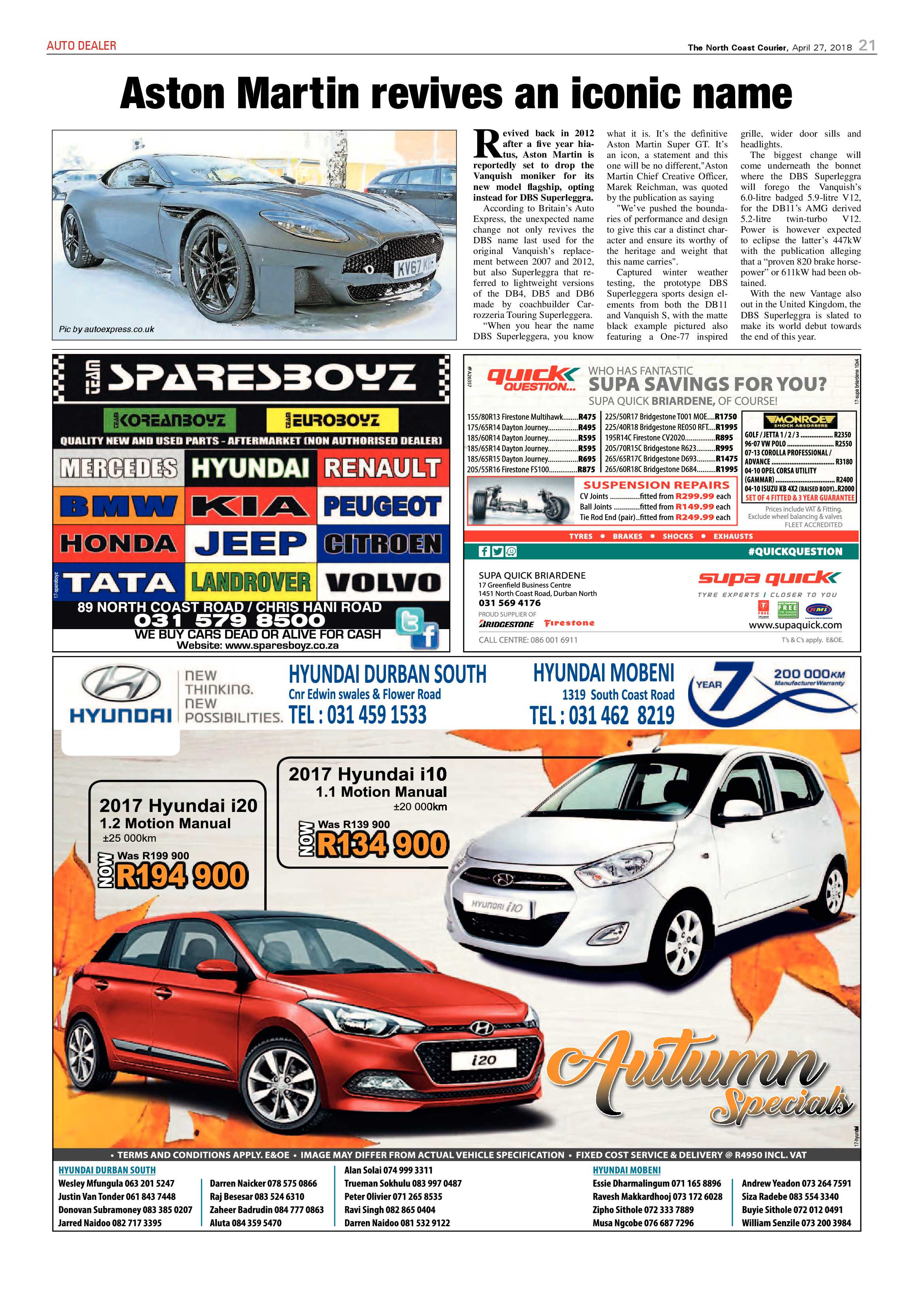 The North Coast Courier – 27 April 2018 page 21