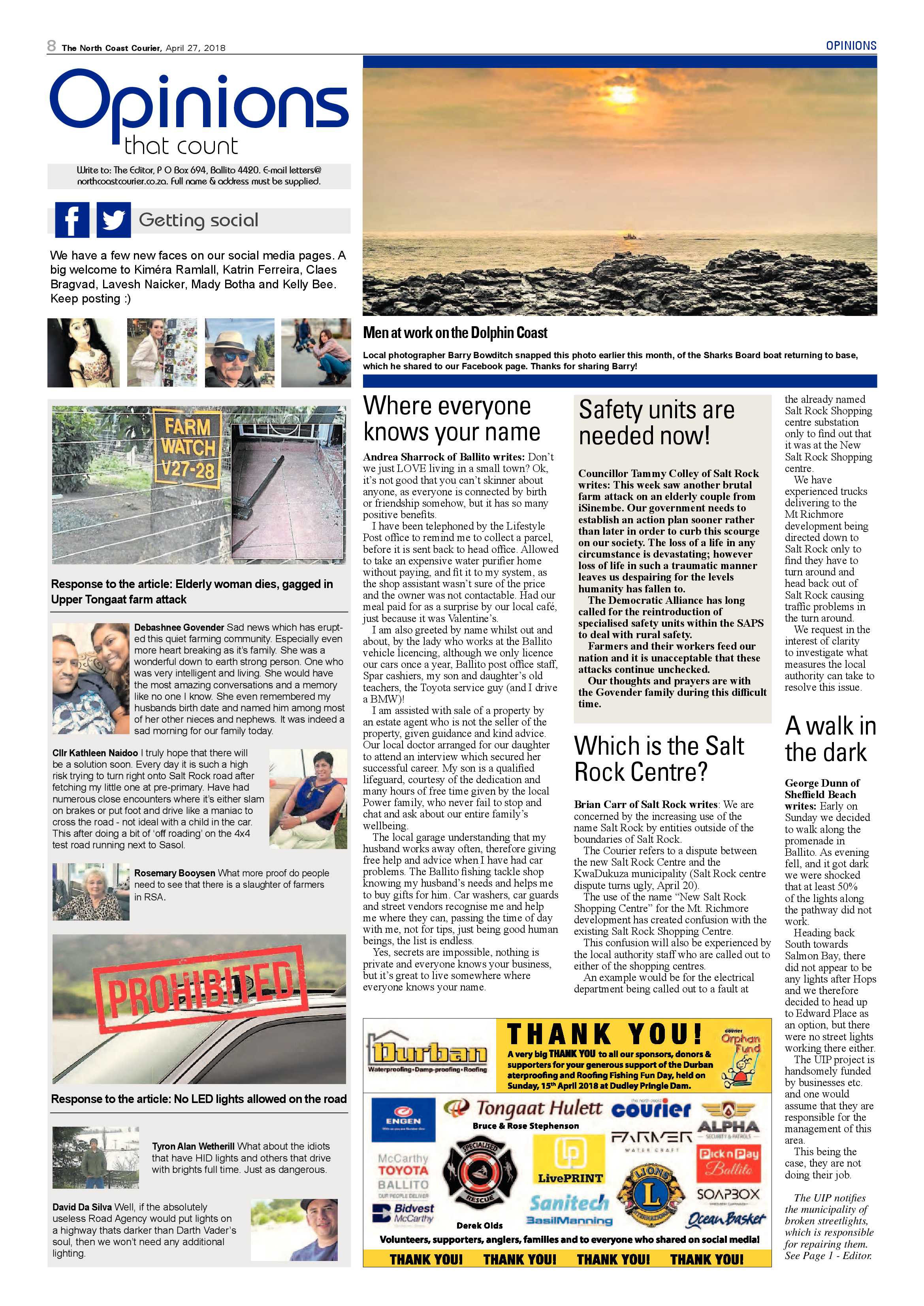 The North Coast Courier – 27 April 2018 page 8