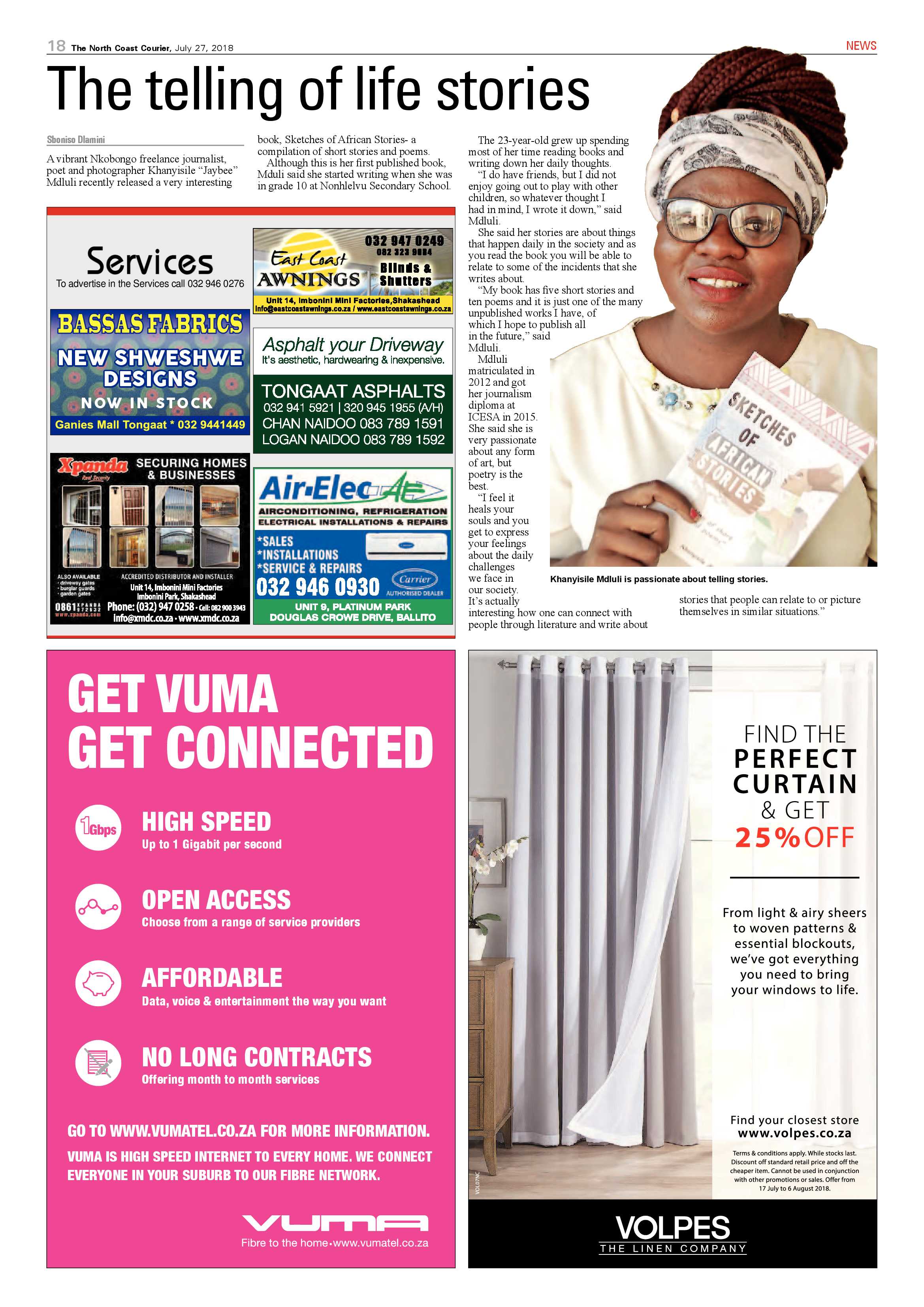 The North Coast Courier – 27 July 2018 page 18