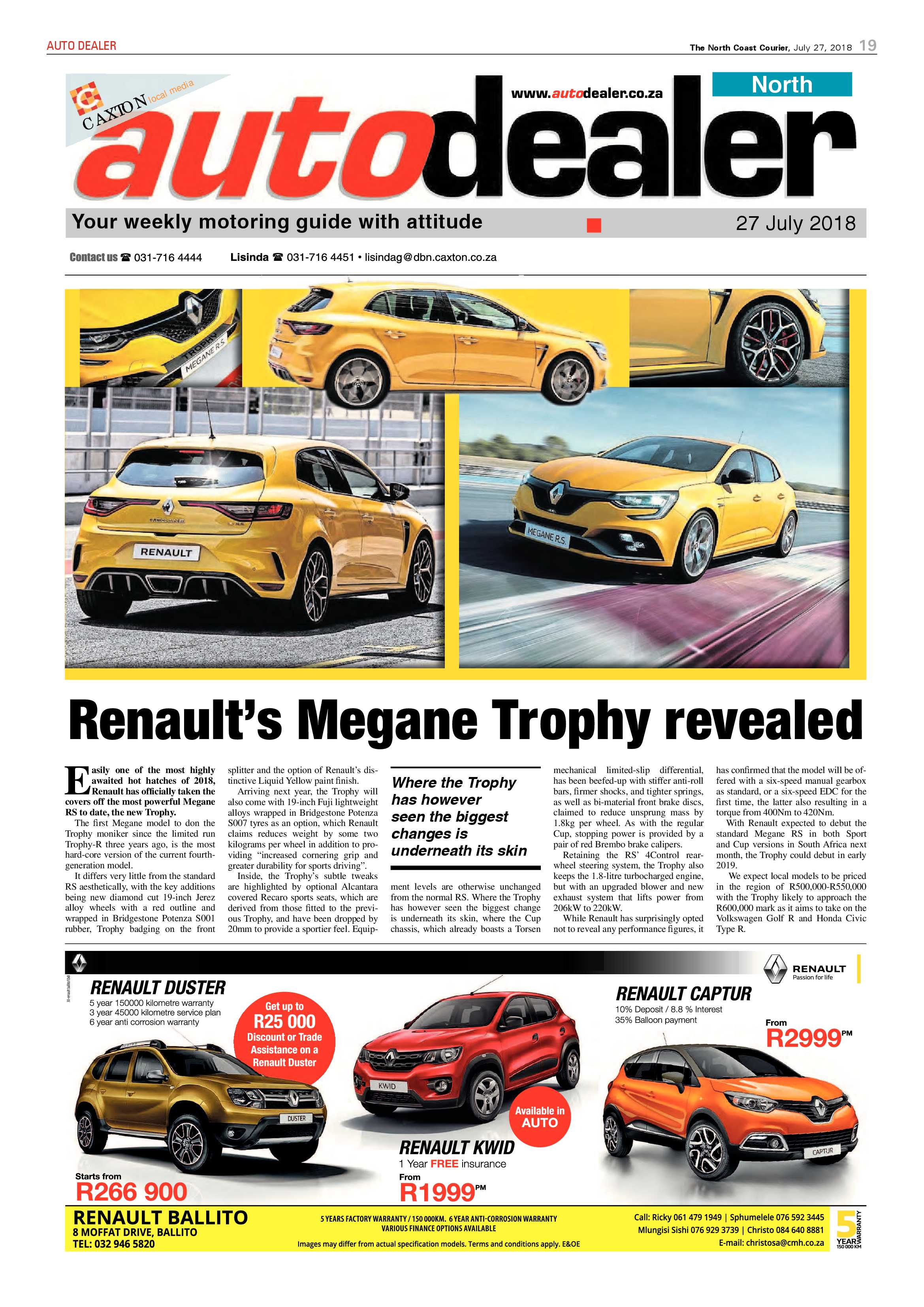 The North Coast Courier – 27 July 2018 page 19