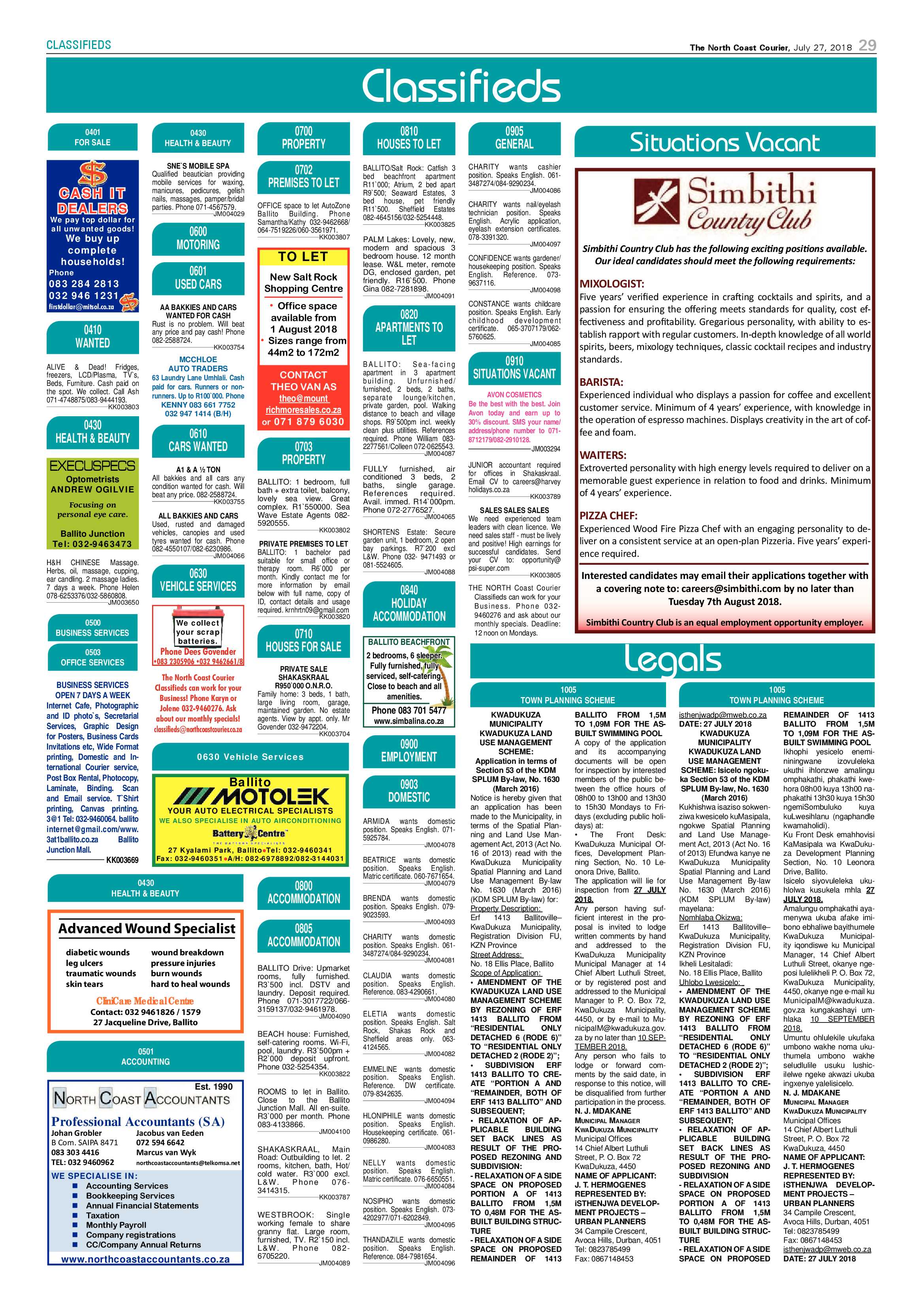 The North Coast Courier – 27 July 2018 page 29