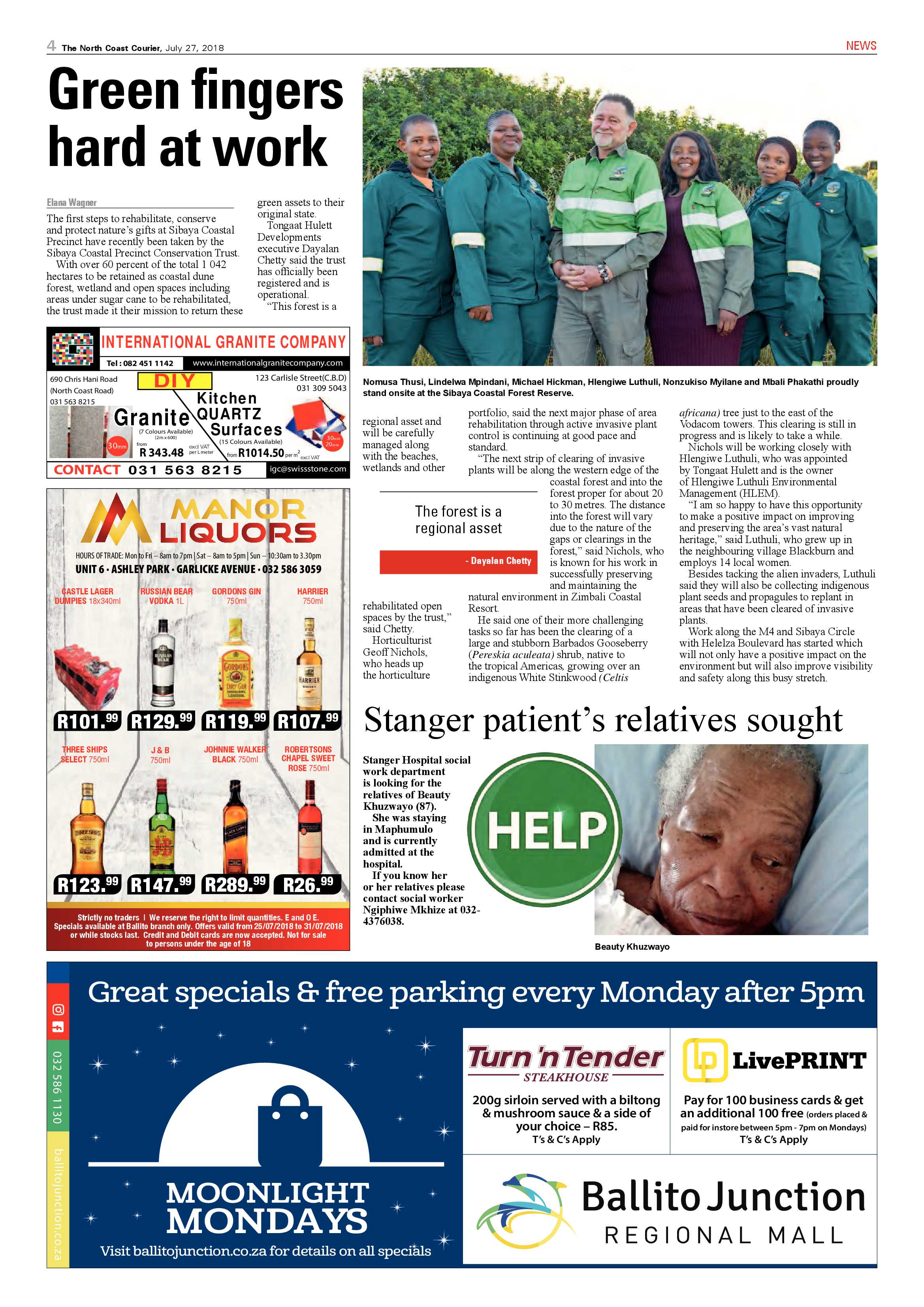 The North Coast Courier – 27 July 2018 page 4