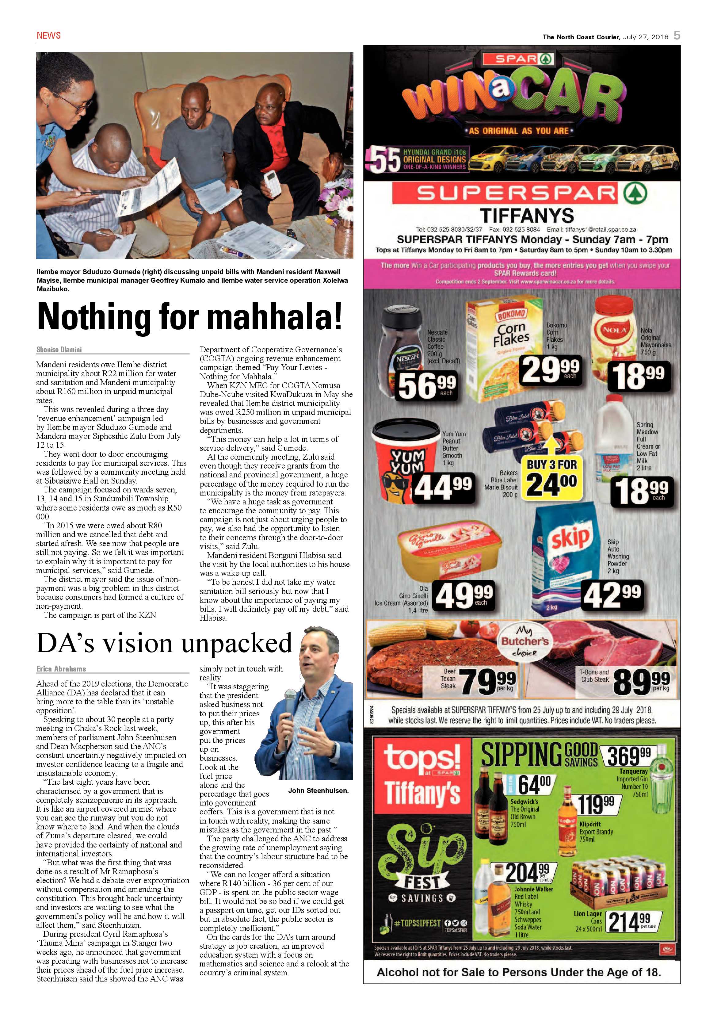The North Coast Courier – 27 July 2018 page 5