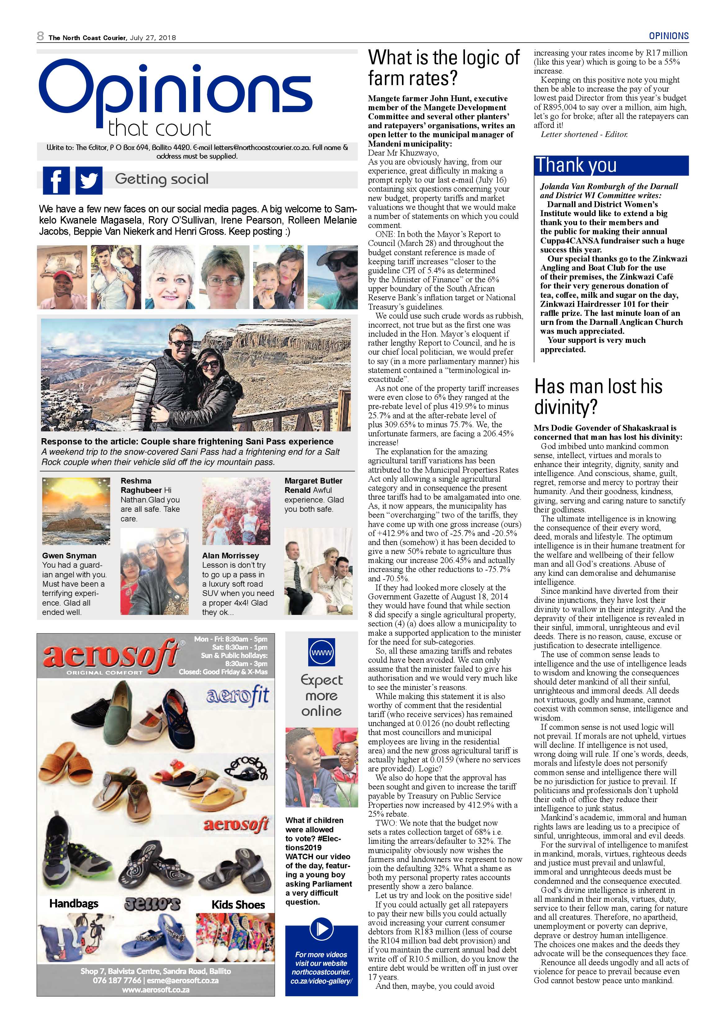 The North Coast Courier – 27 July 2018 page 8