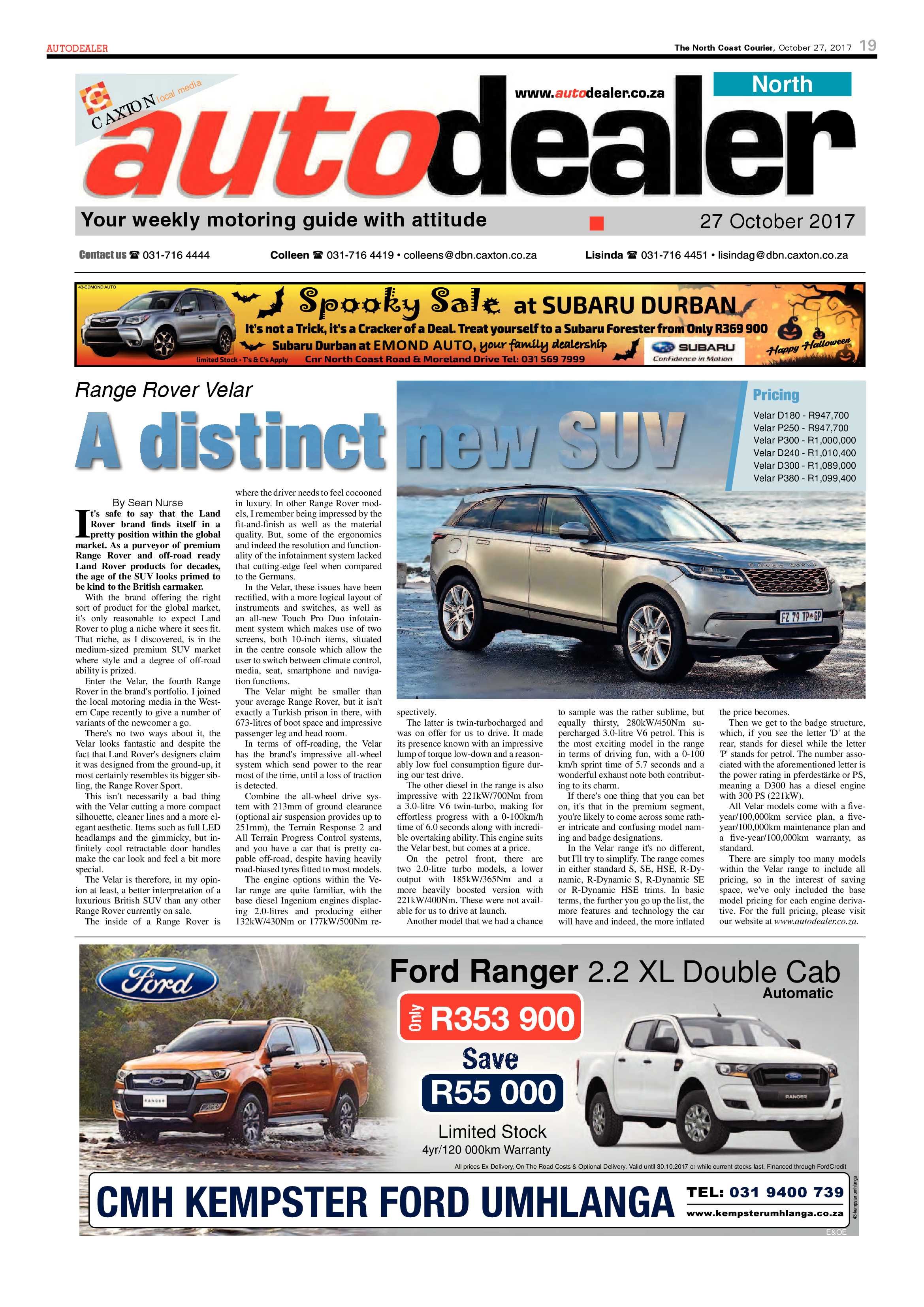 The North Coast Courier – 27 October 2017 page 19