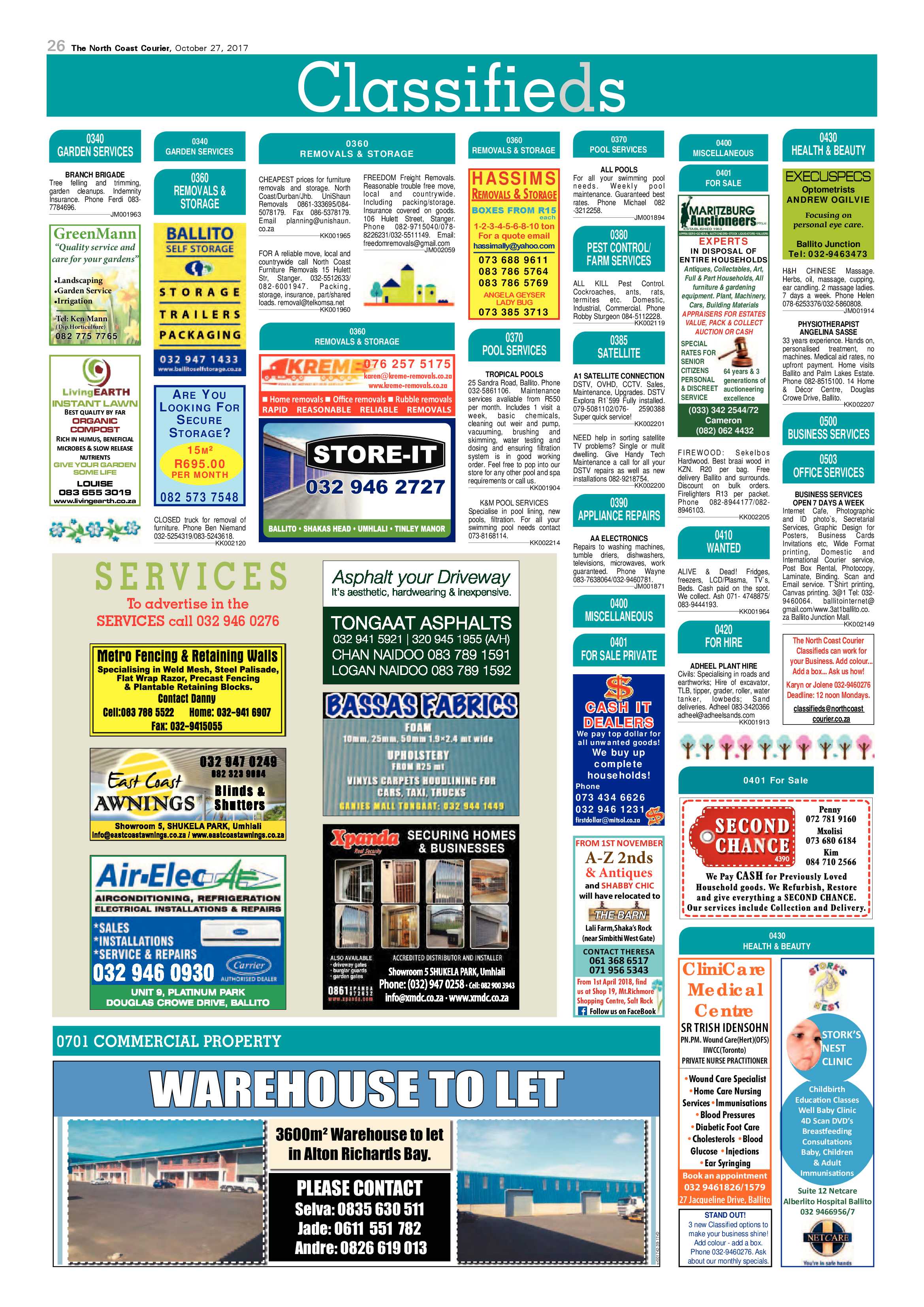 The North Coast Courier – 27 October 2017 page 26