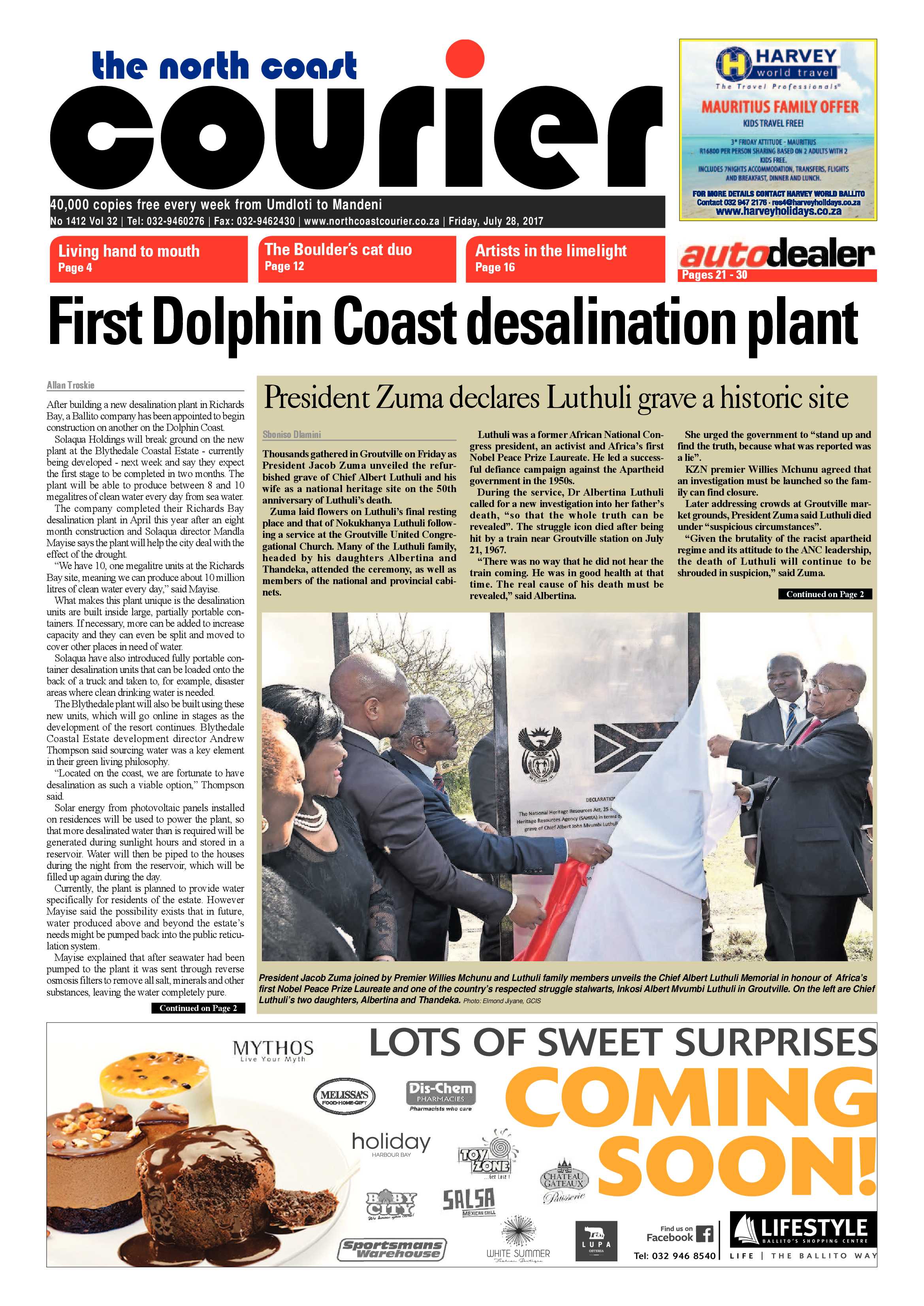 The North Coast Courier – 28 July 2017 page 1