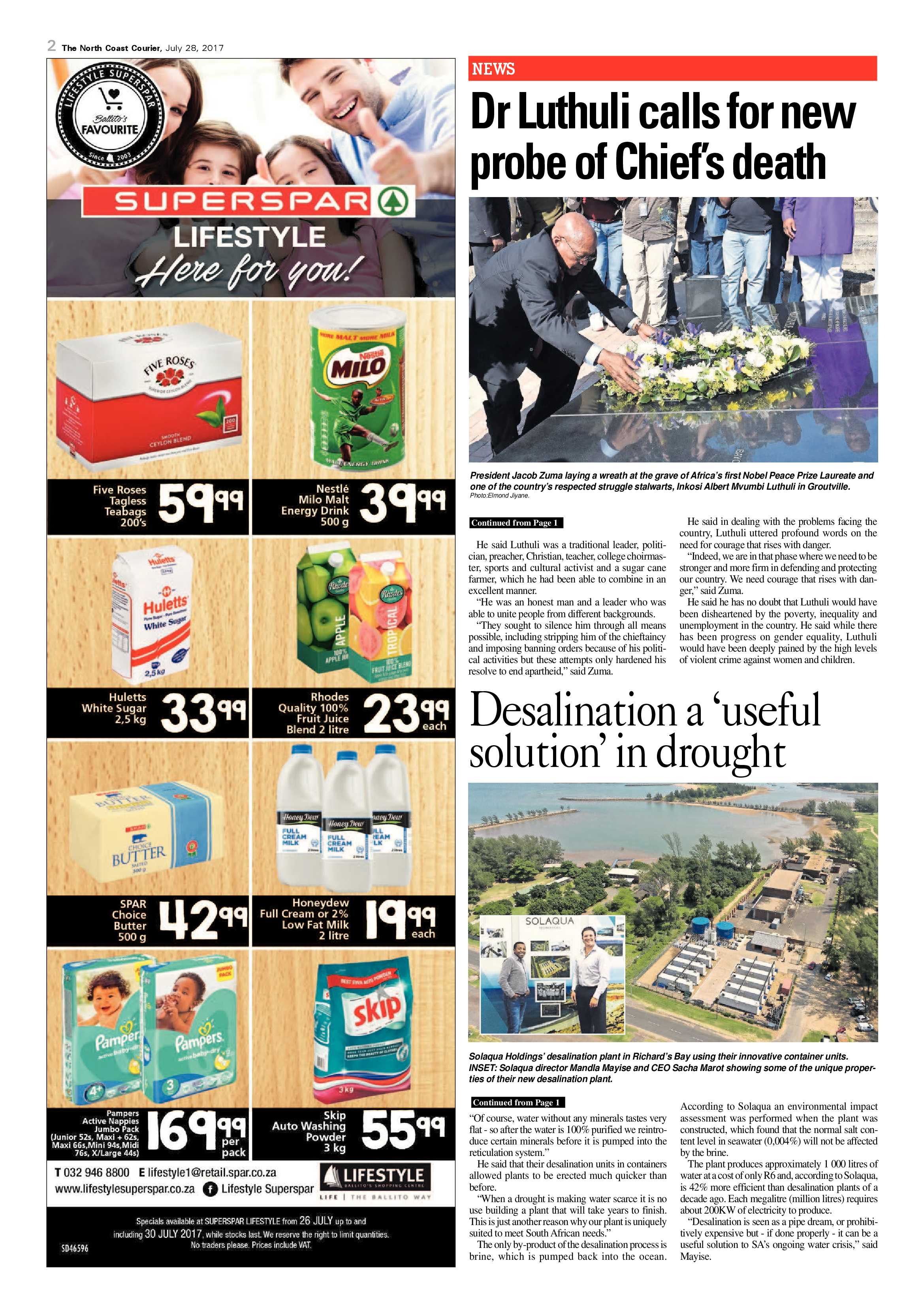 The North Coast Courier – 28 July 2017 page 2