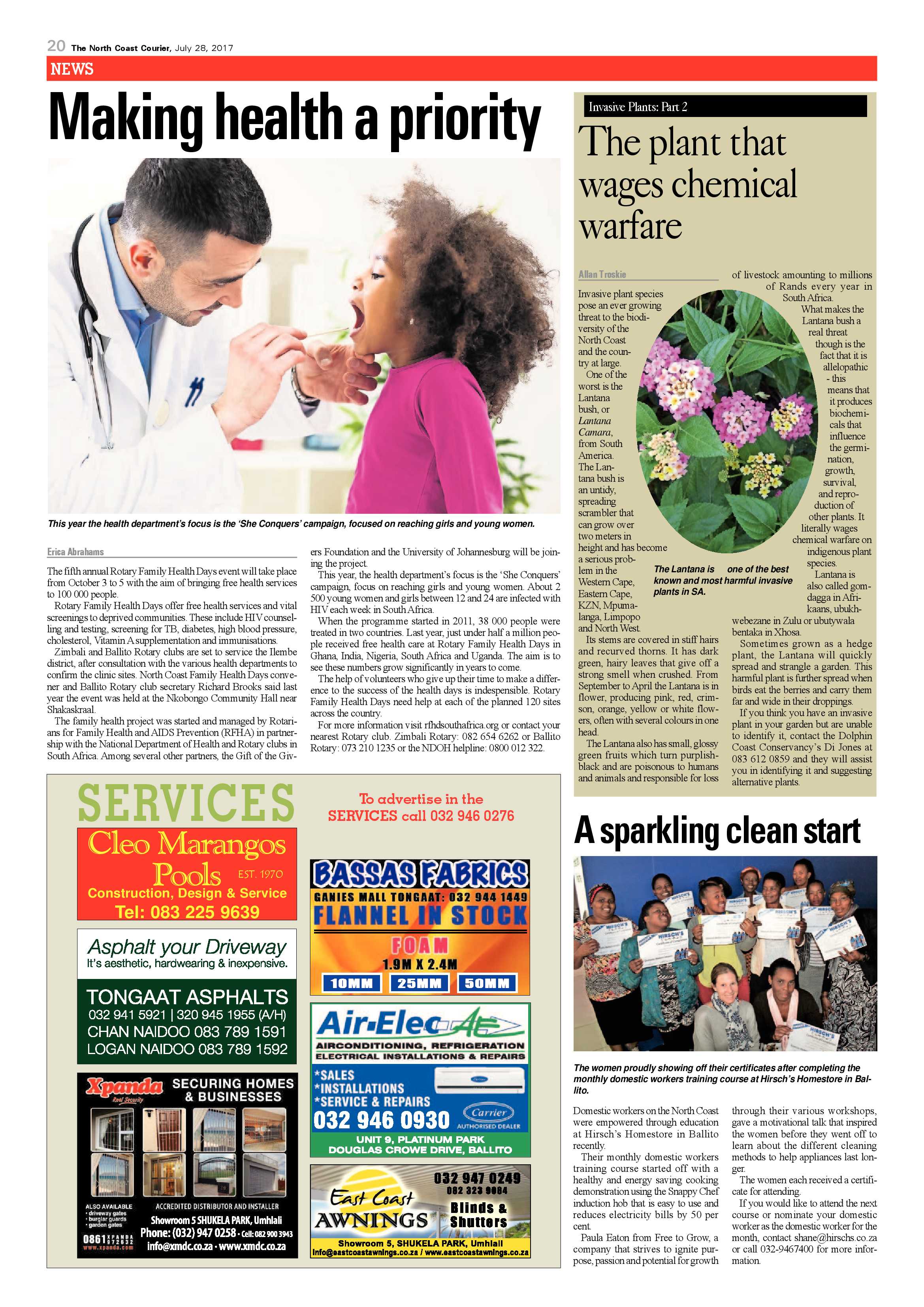 The North Coast Courier – 28 July 2017 page 20