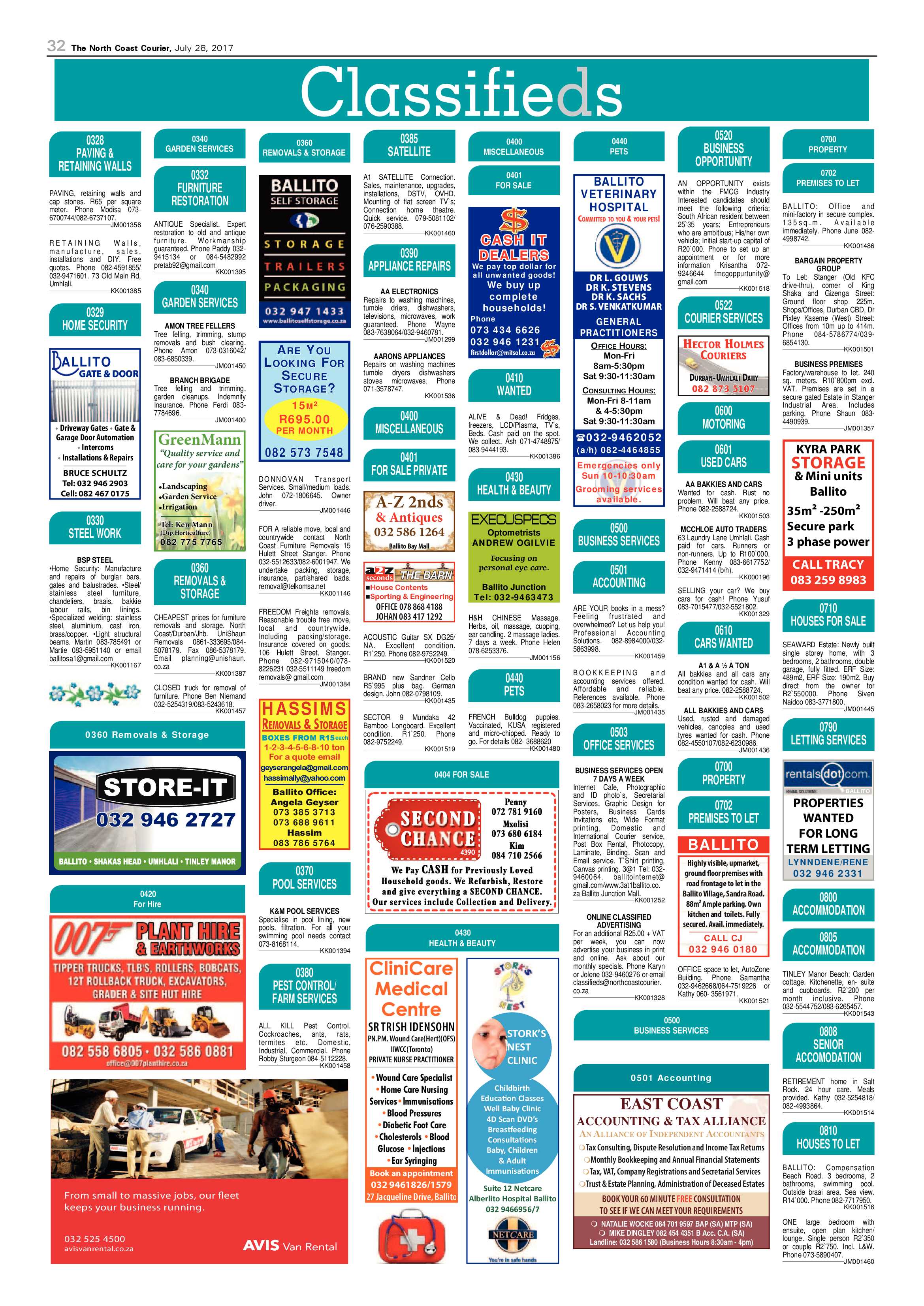 The North Coast Courier – 28 July 2017 page 32