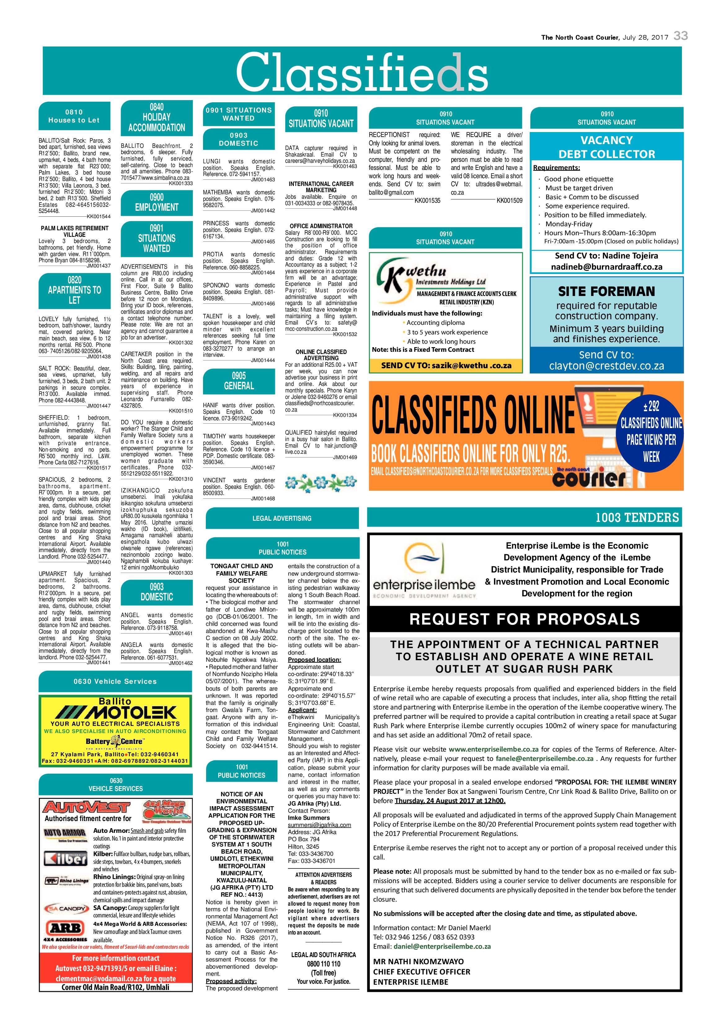 The North Coast Courier – 28 July 2017 page 33