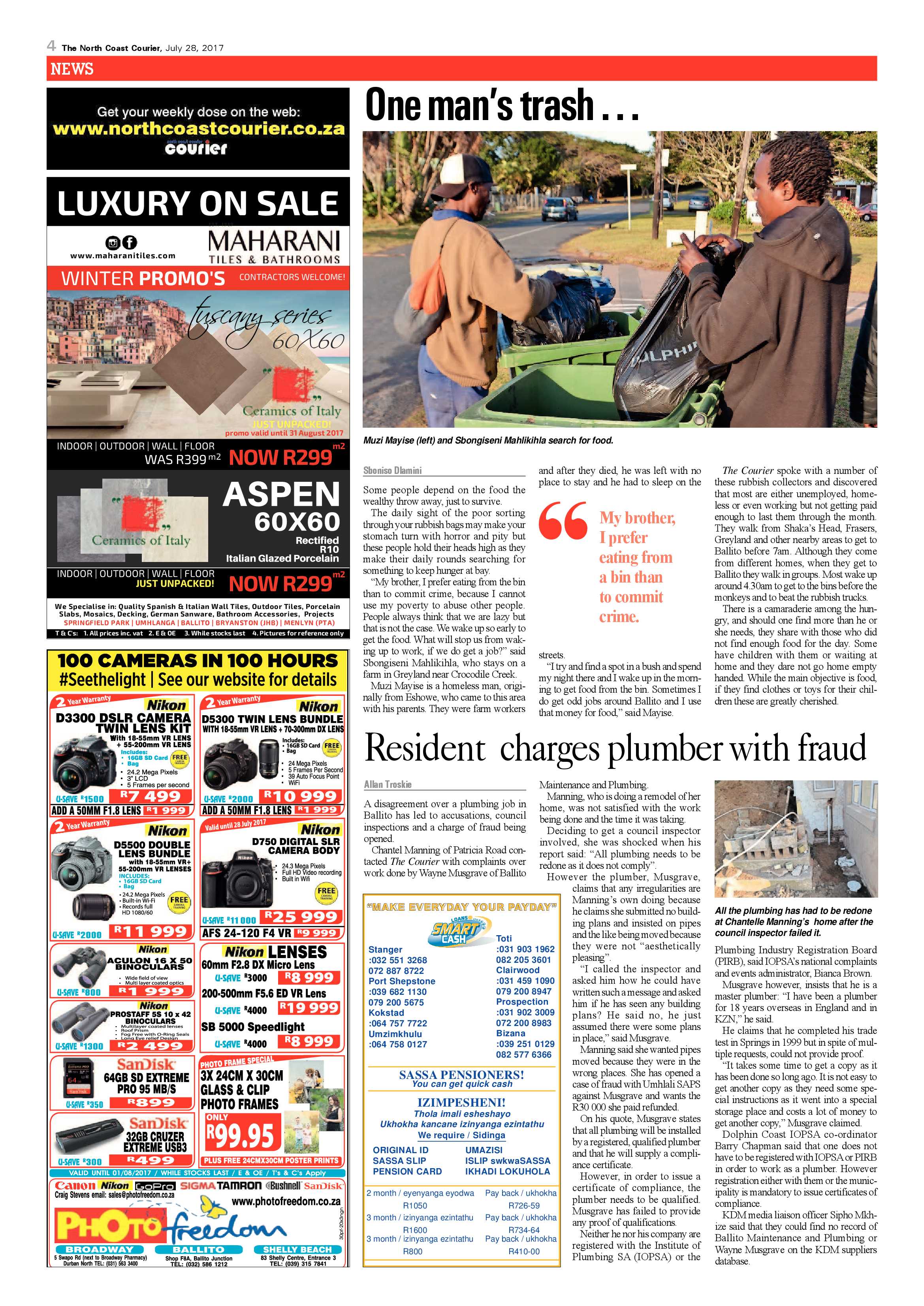 The North Coast Courier – 28 July 2017 page 4