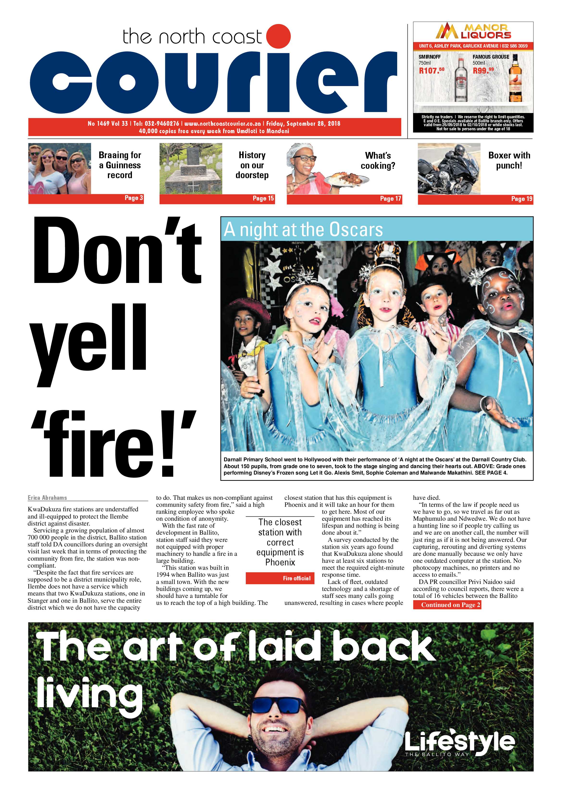 The North Coast Courier – 28 September 2018 page 1