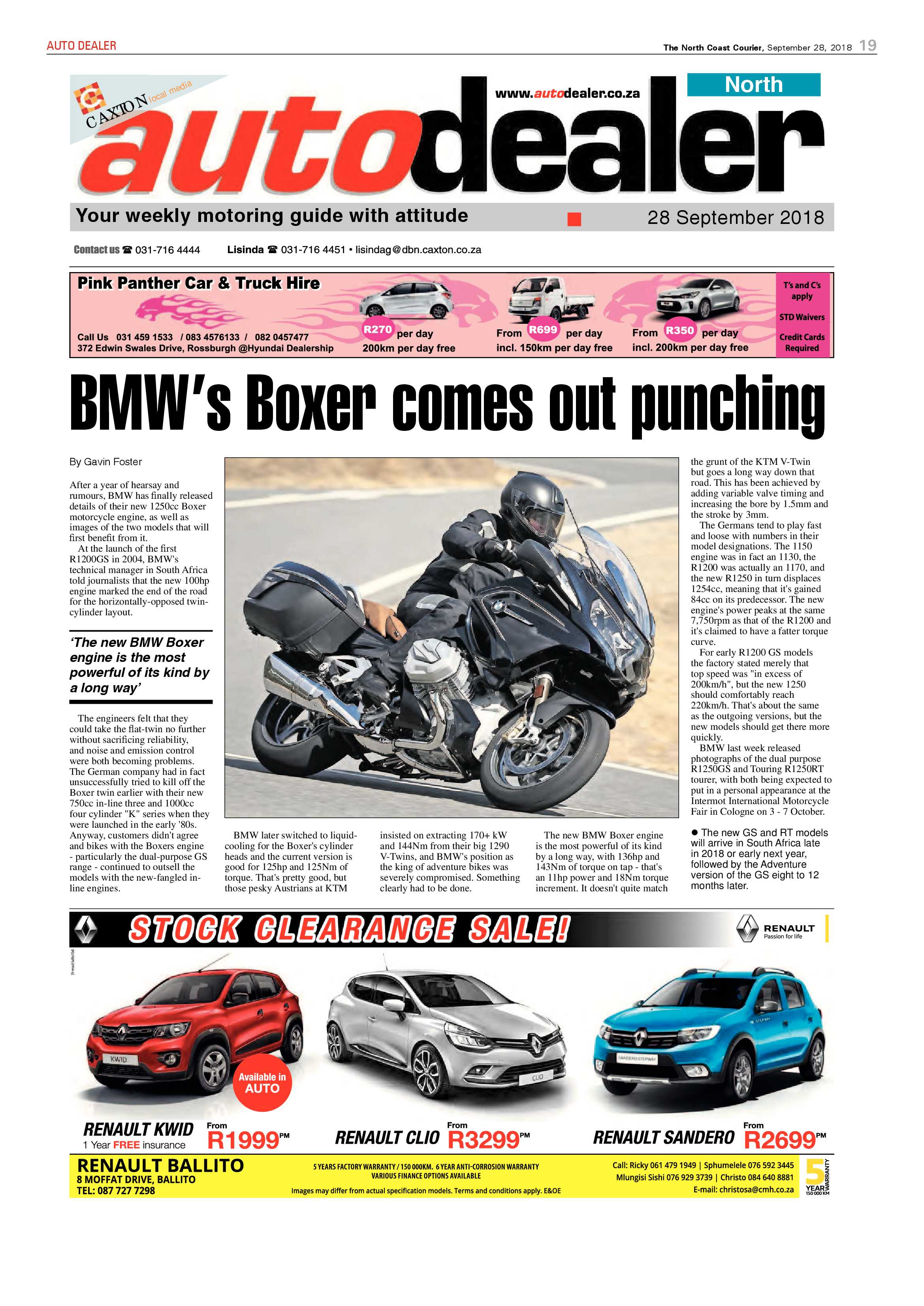 The North Coast Courier – 28 September 2018 page 19