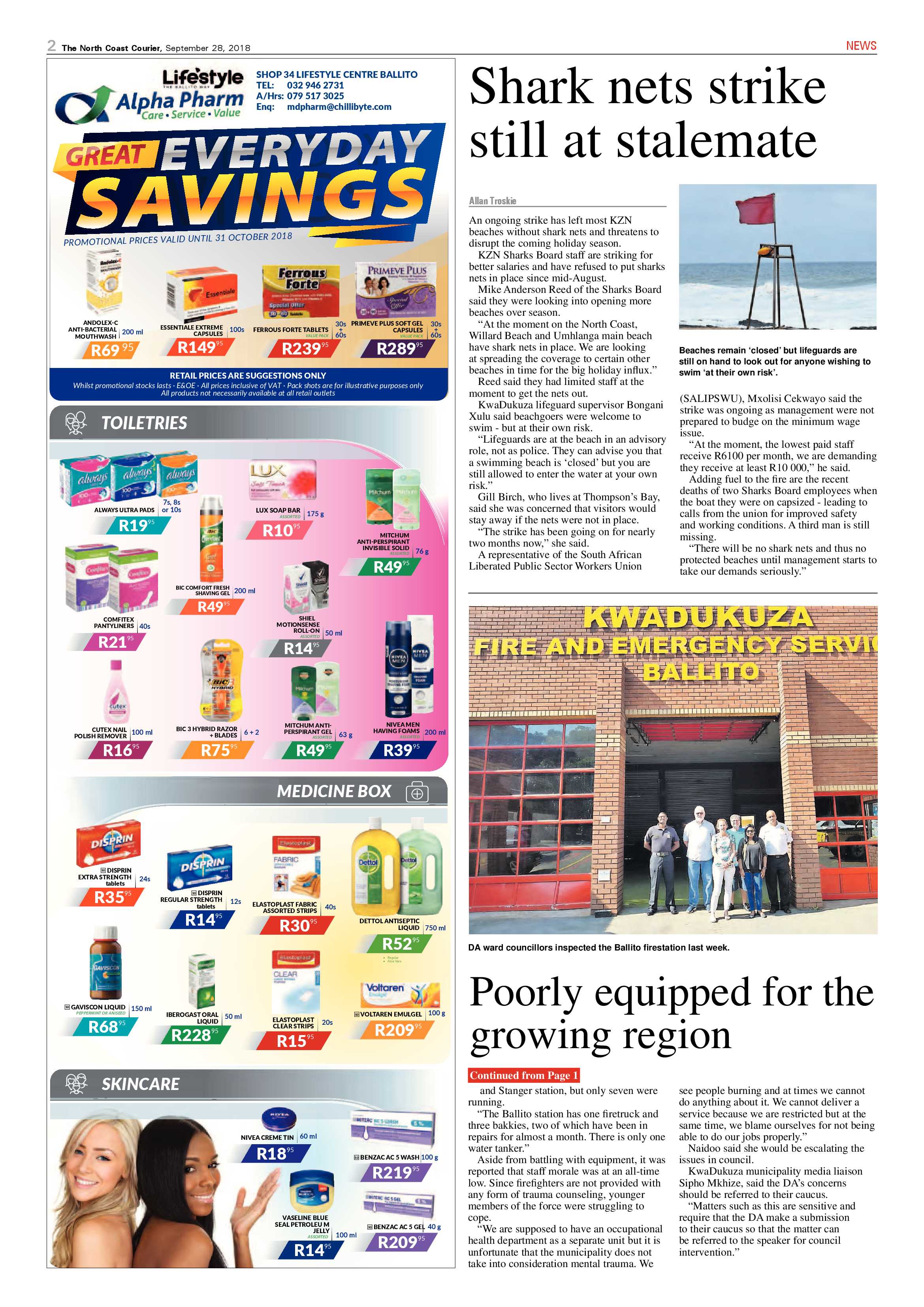 The North Coast Courier – 28 September 2018 page 2
